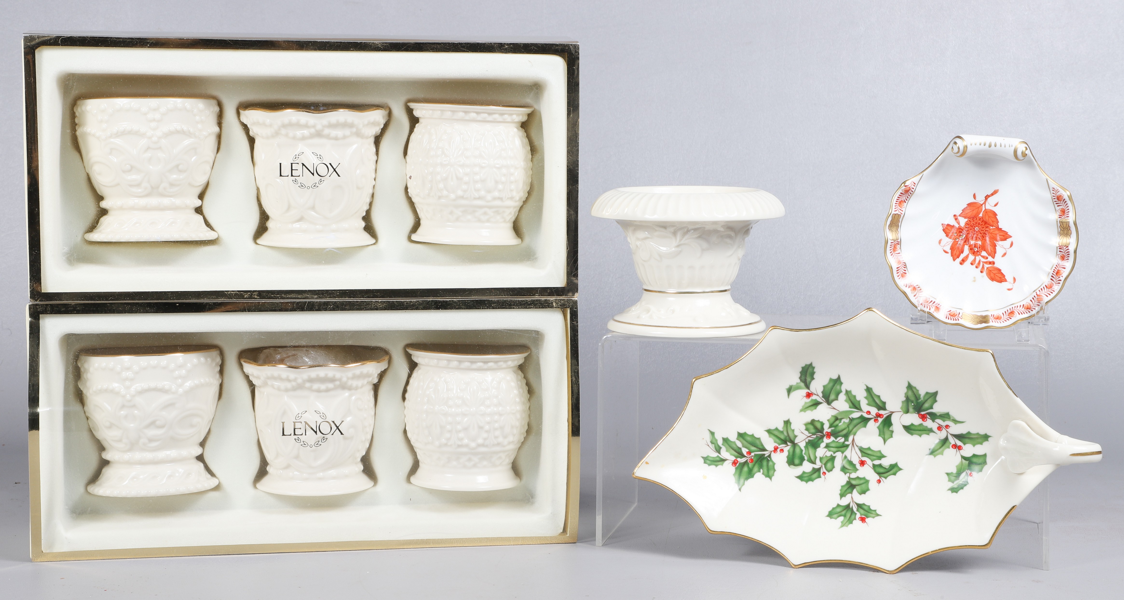 (9) Pcs porcelain, c/o Herend Chinese