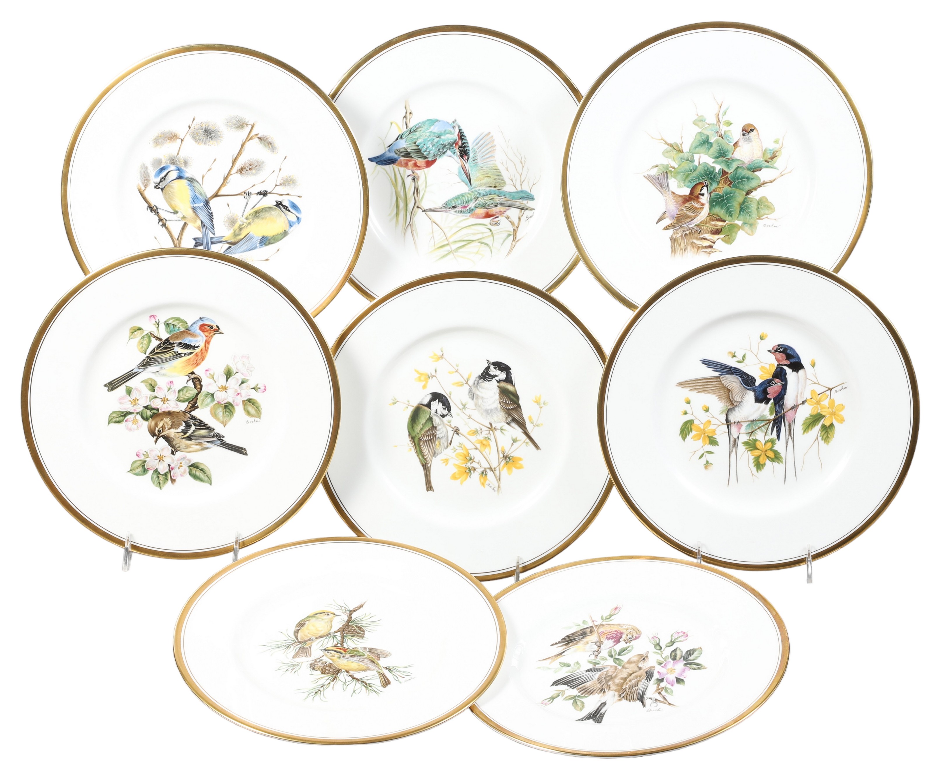 (8) Boehm porcelain bird plates,