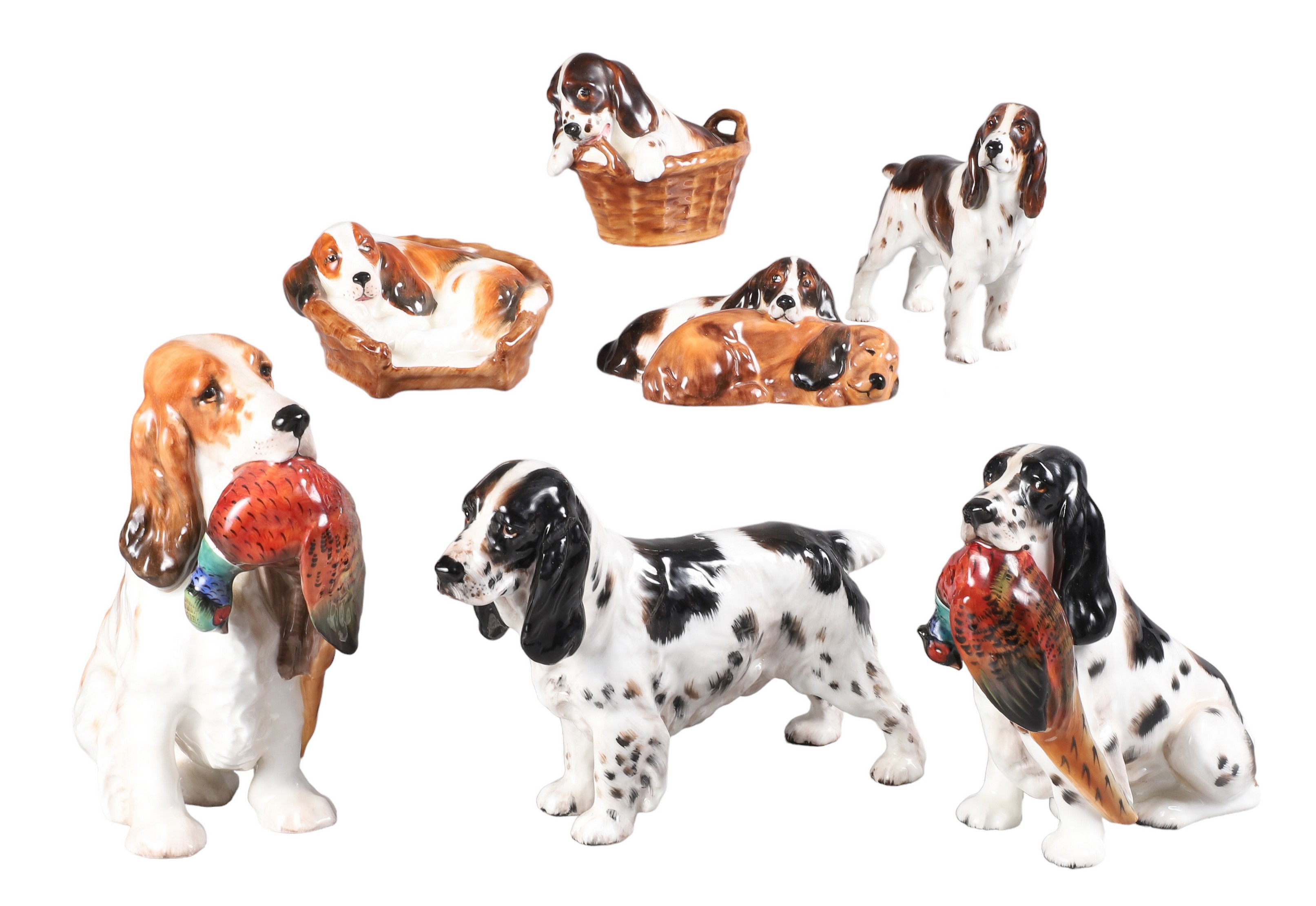 (7) Royal Doulton porcelain Spaniel