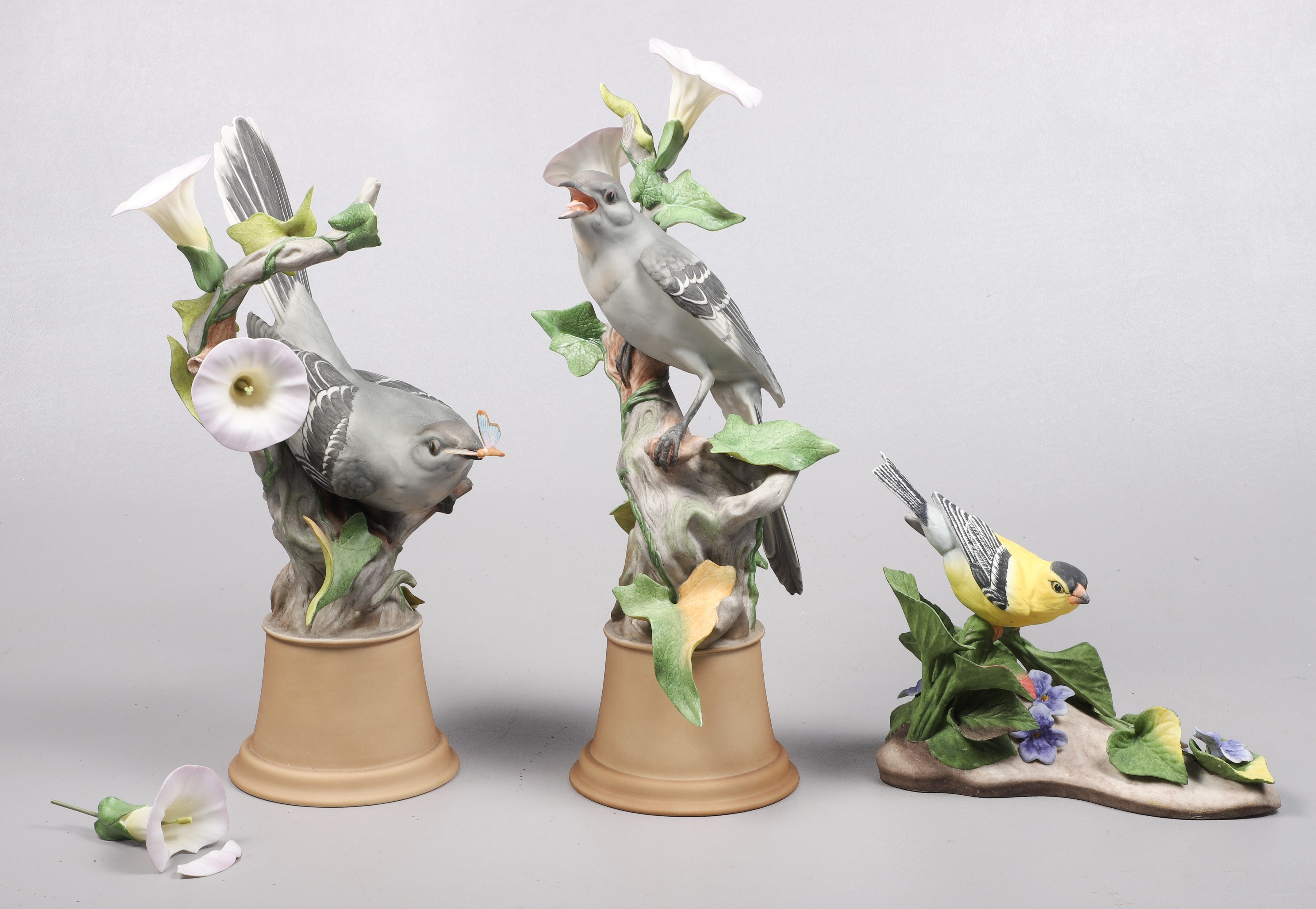 (3) Boehm porcelain bird figurines,