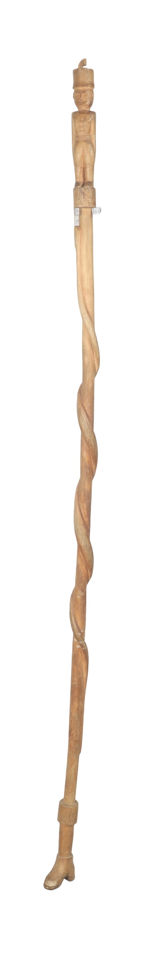 Carved wood figural walking stick  2e1197