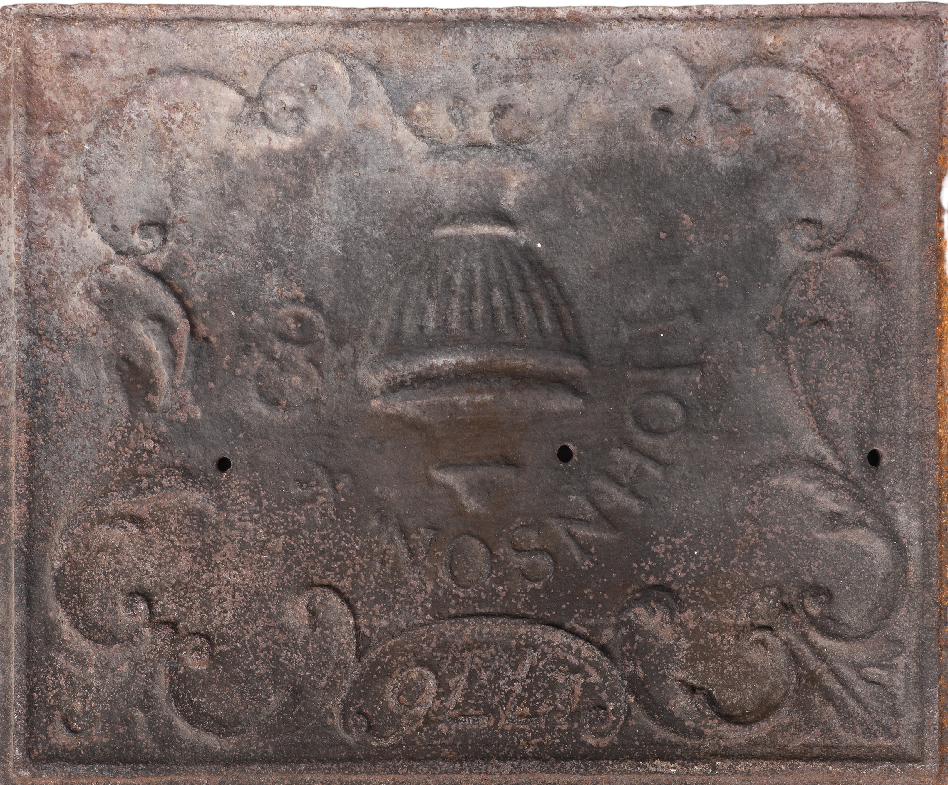 American cast iron fire back, 1776/I