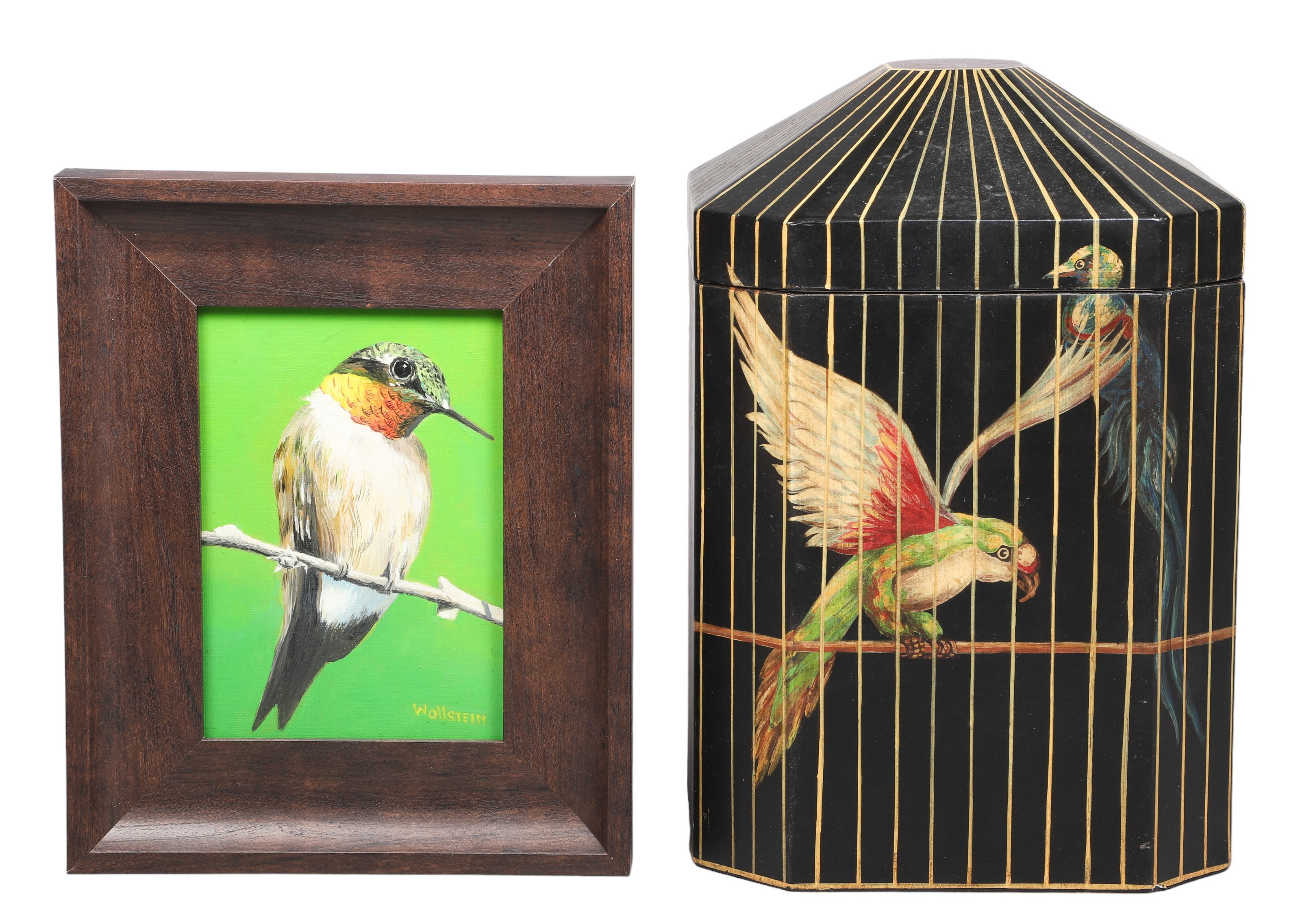 Hummingbird painting and bird box