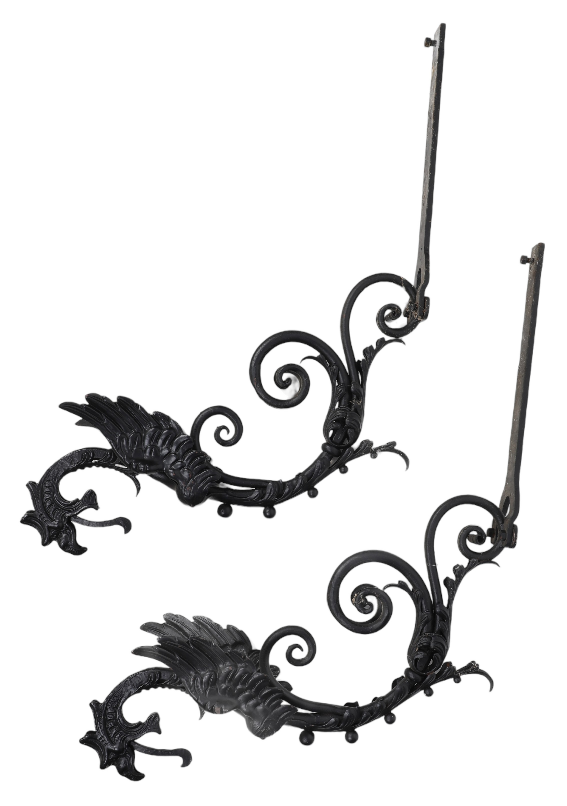 Pair of black painted cast iron