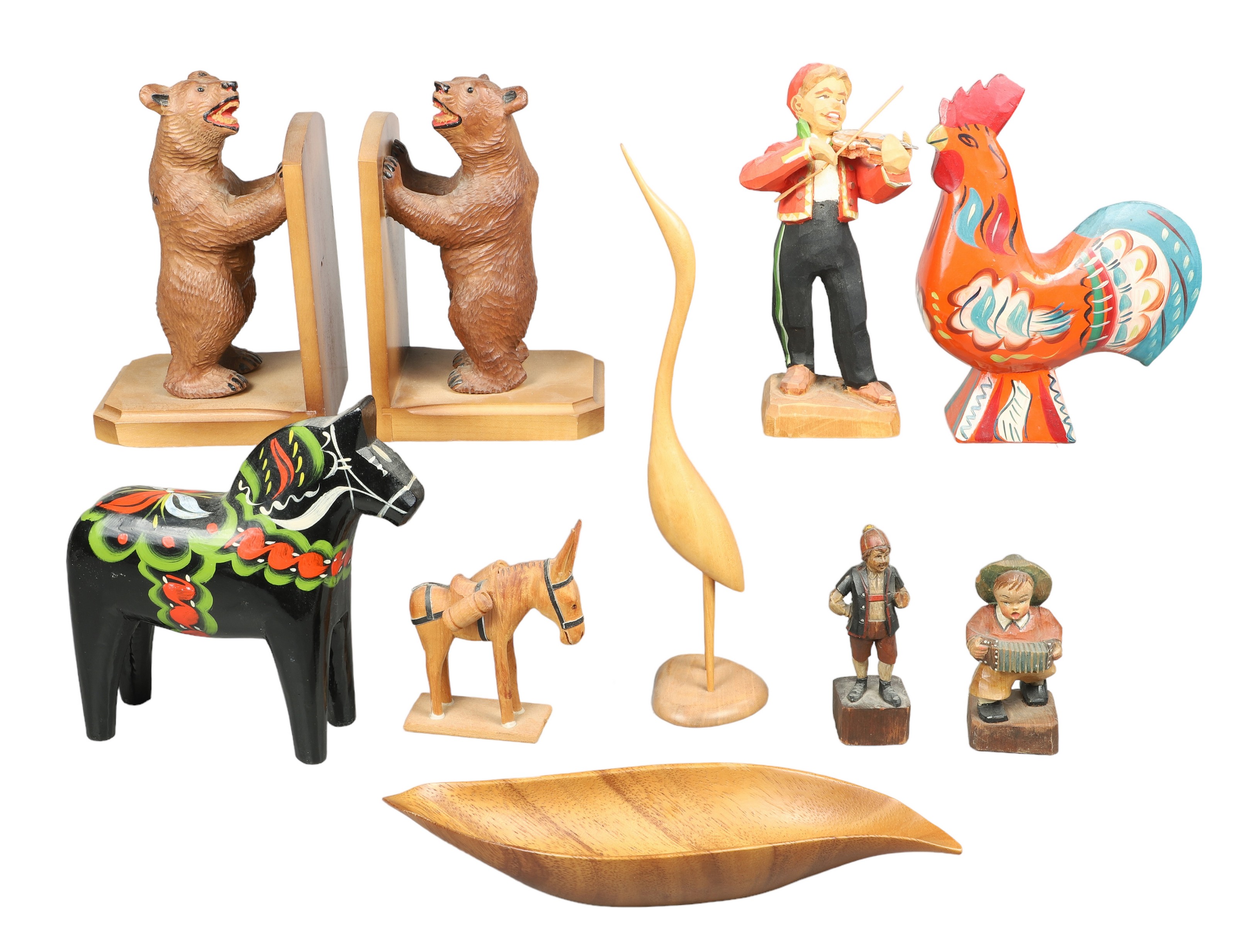 German and style carved wood figures