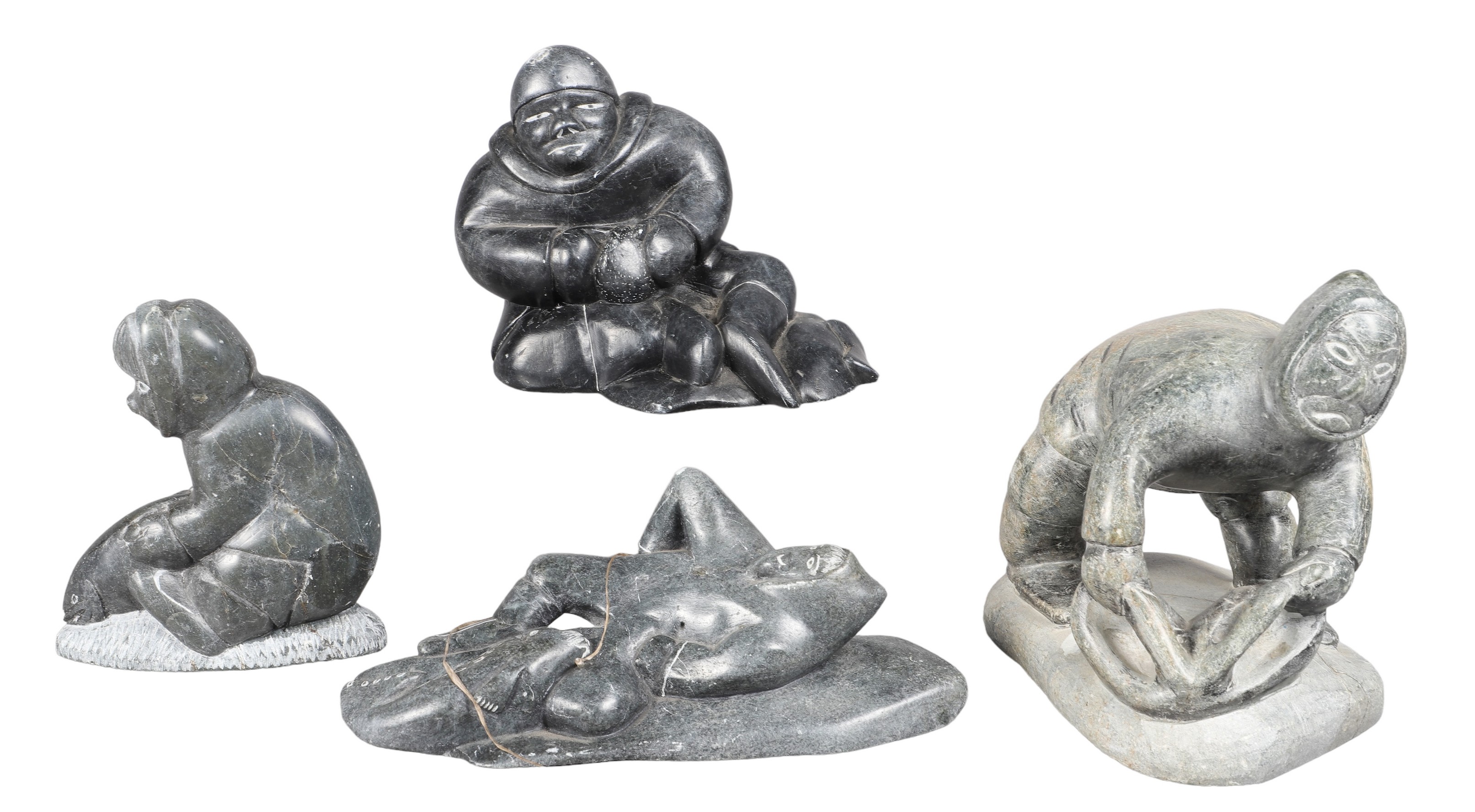 (4) Canadian carved soapstone figures