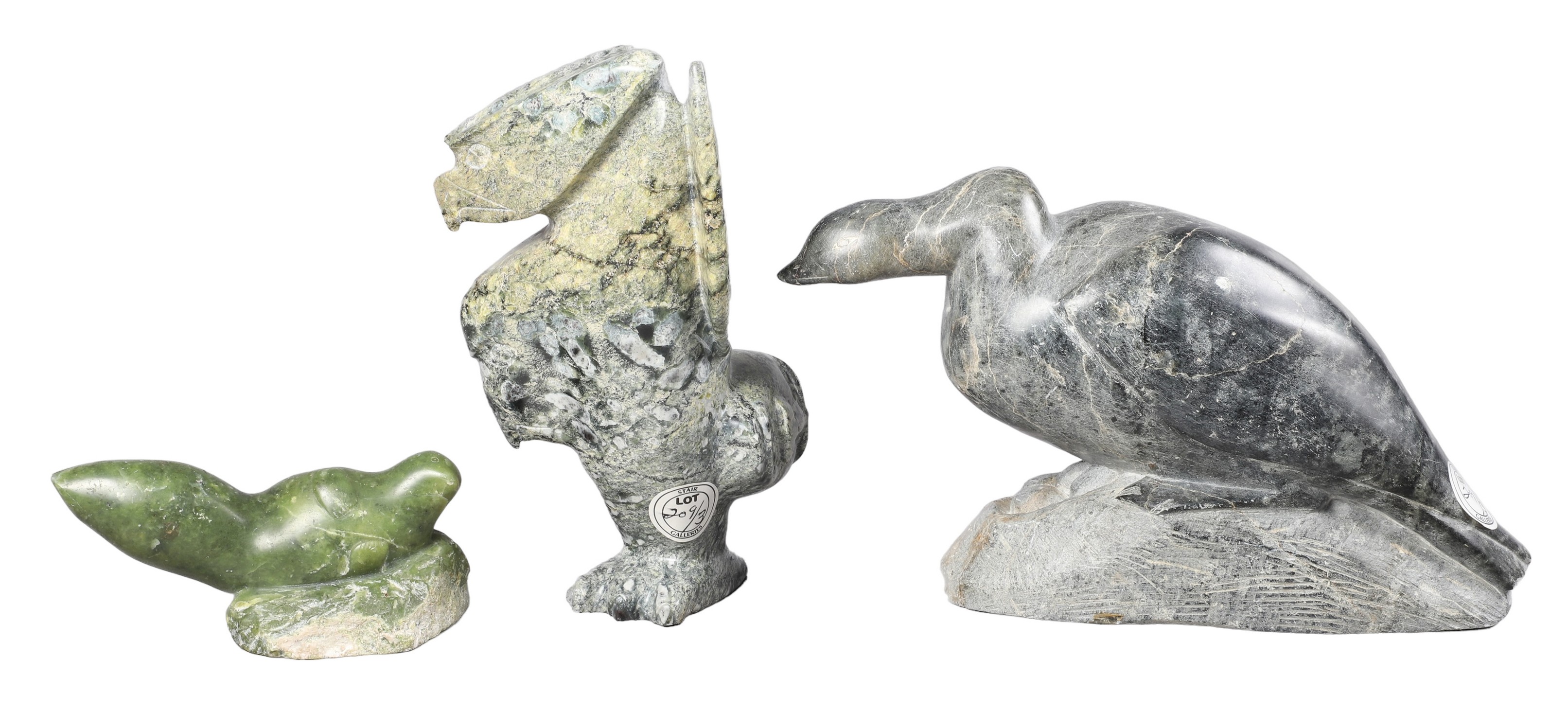 (3) Canadian soapstone carvings to include