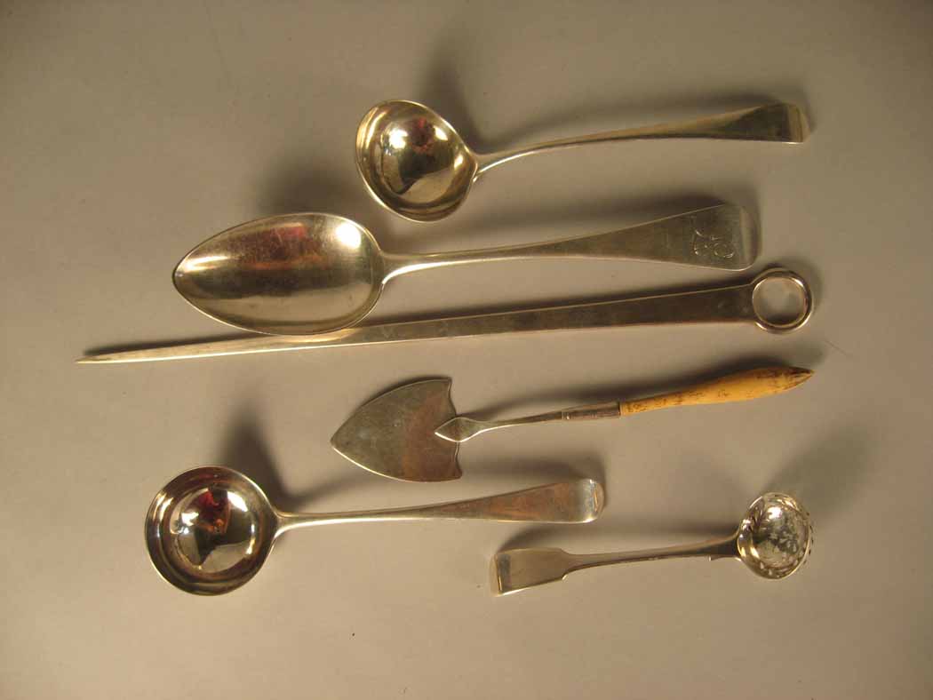 Group of six Georgian sterling silver