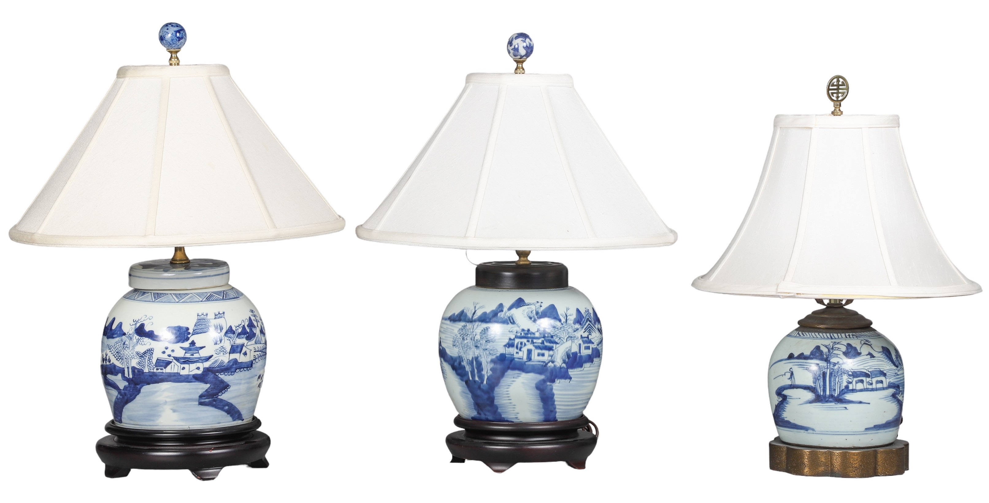 (3) Chinese Canton blue & white