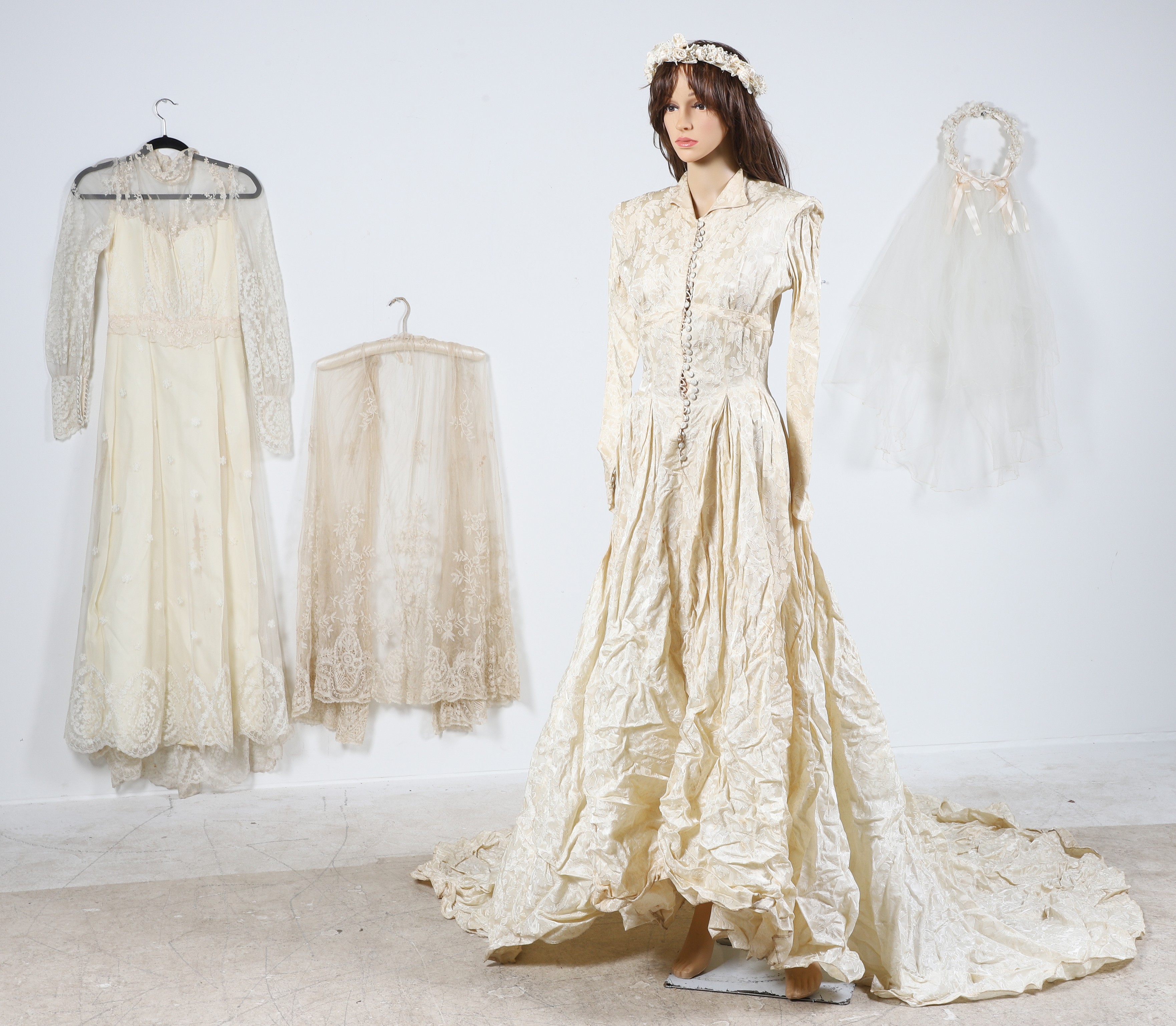 (2) Vintage wedding dresses and