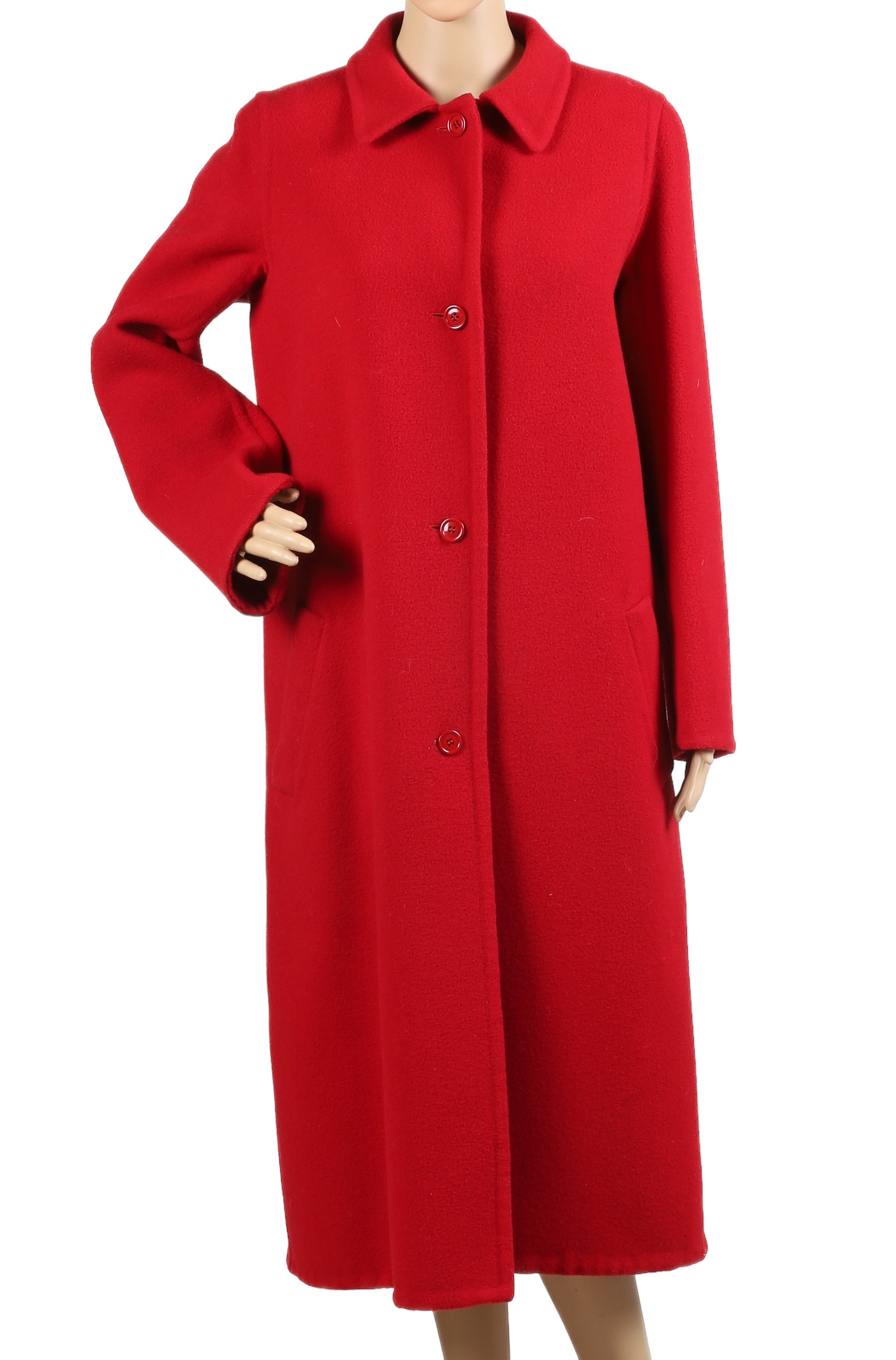 Vintage red cashmere Halston coat,