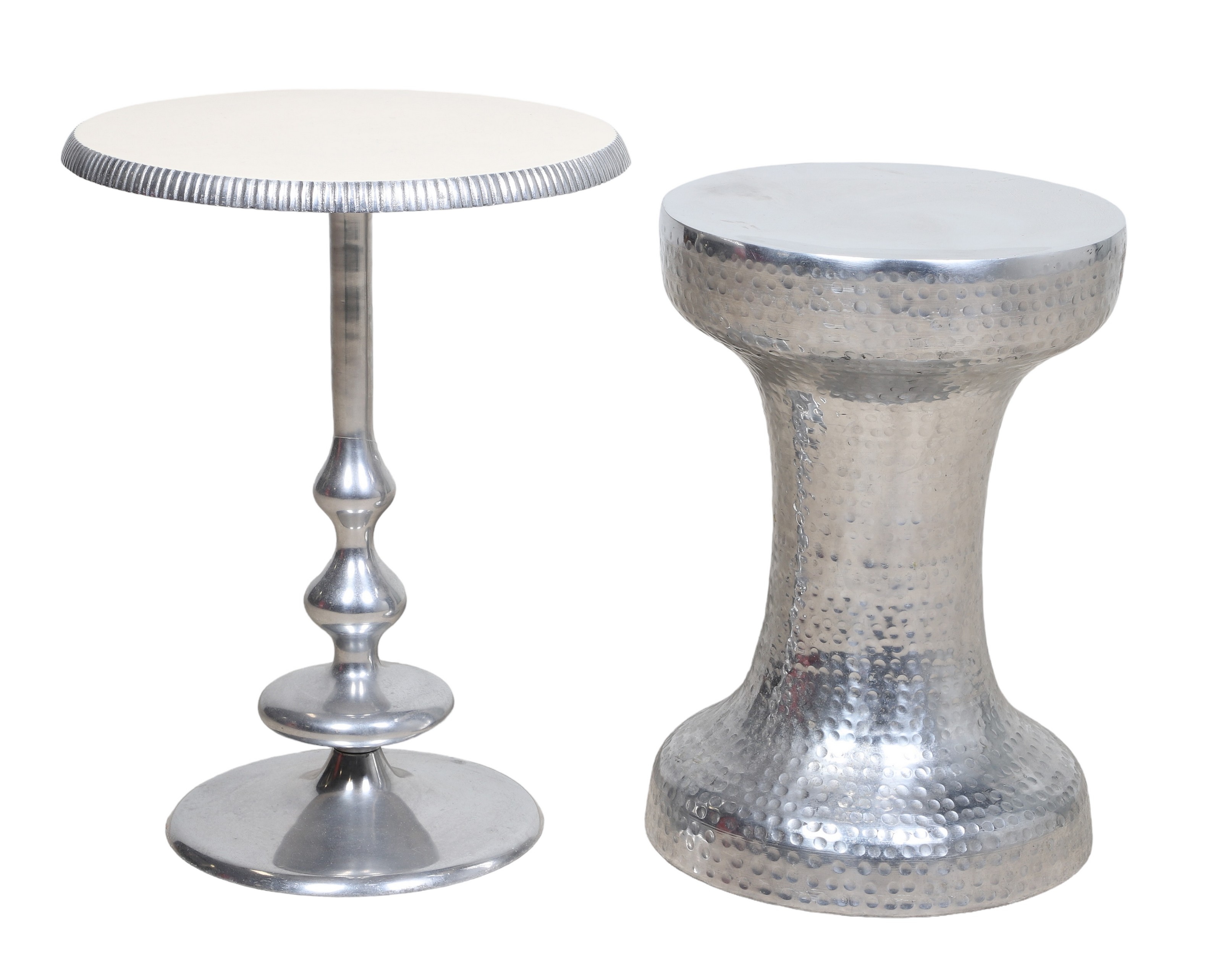  2 Contemporary chrome side tables  2e1218