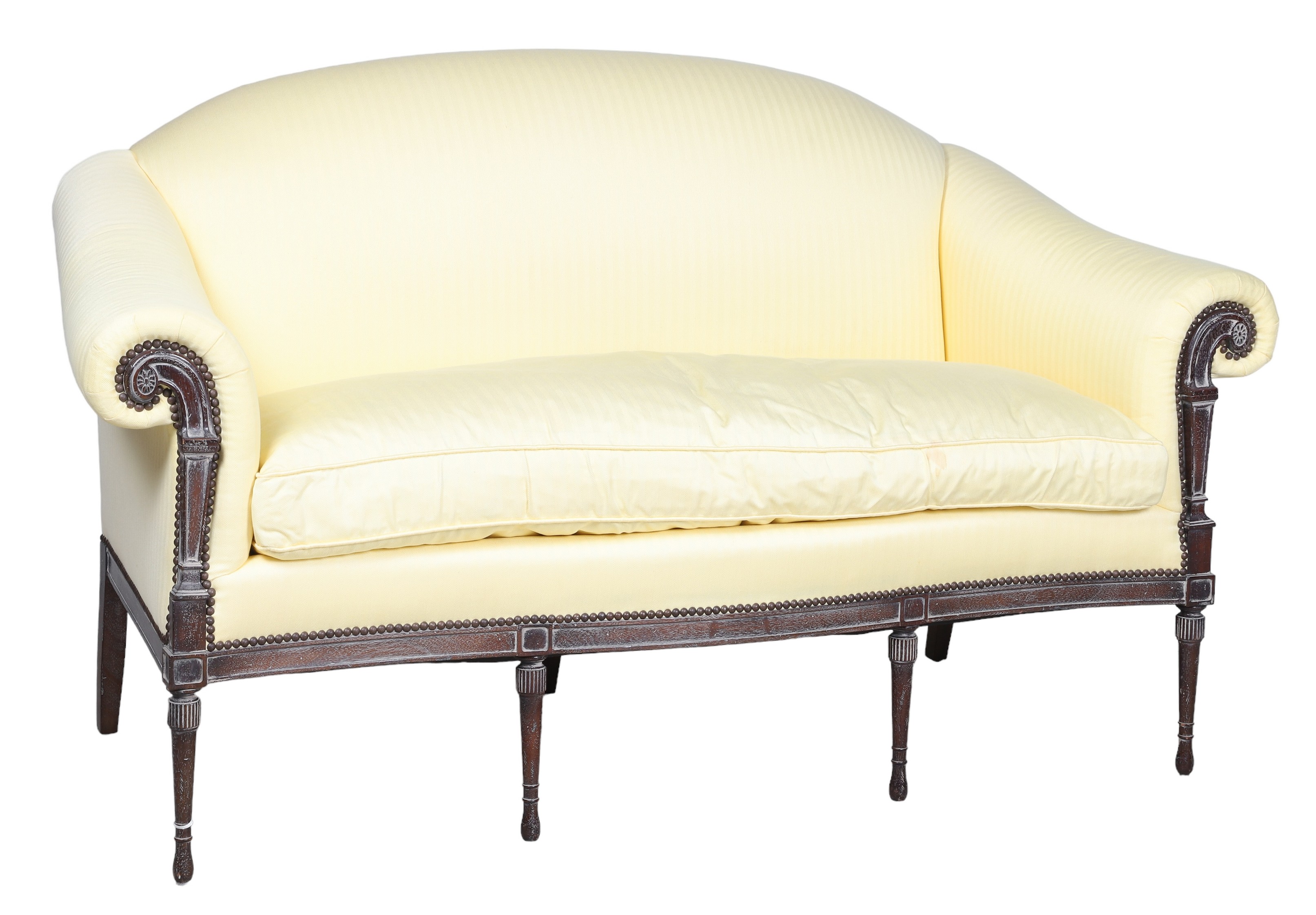 EJ Victor upholstered settee yellow 2e121c