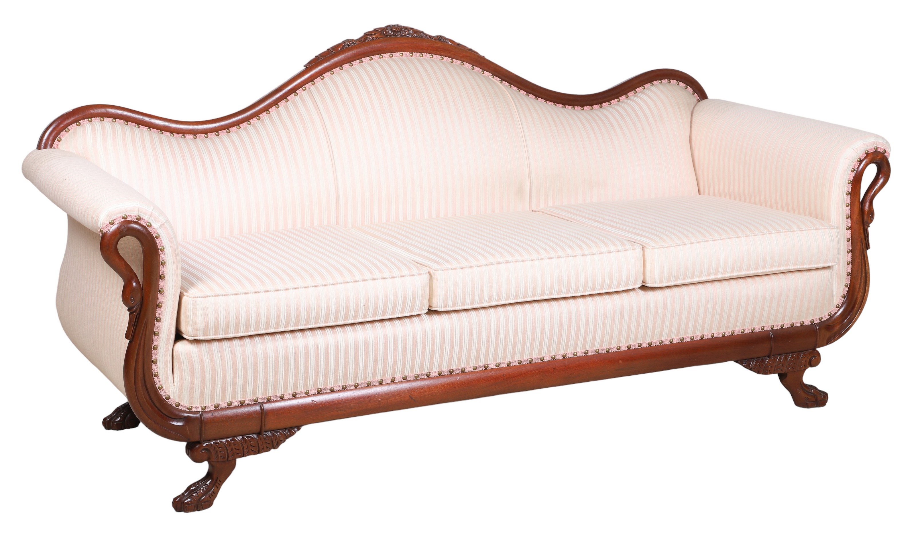 Victorian style walnut carved sofa,