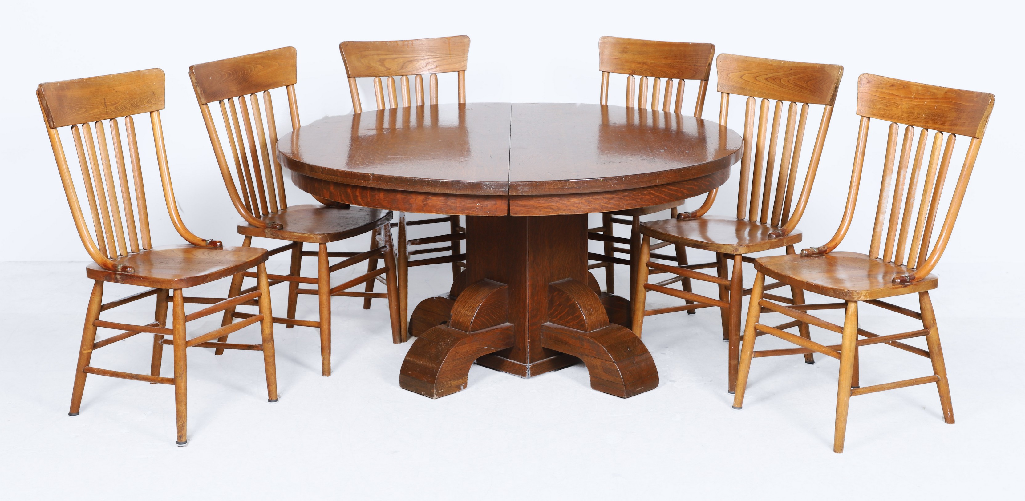 (7) pc Assembled oak dining set,