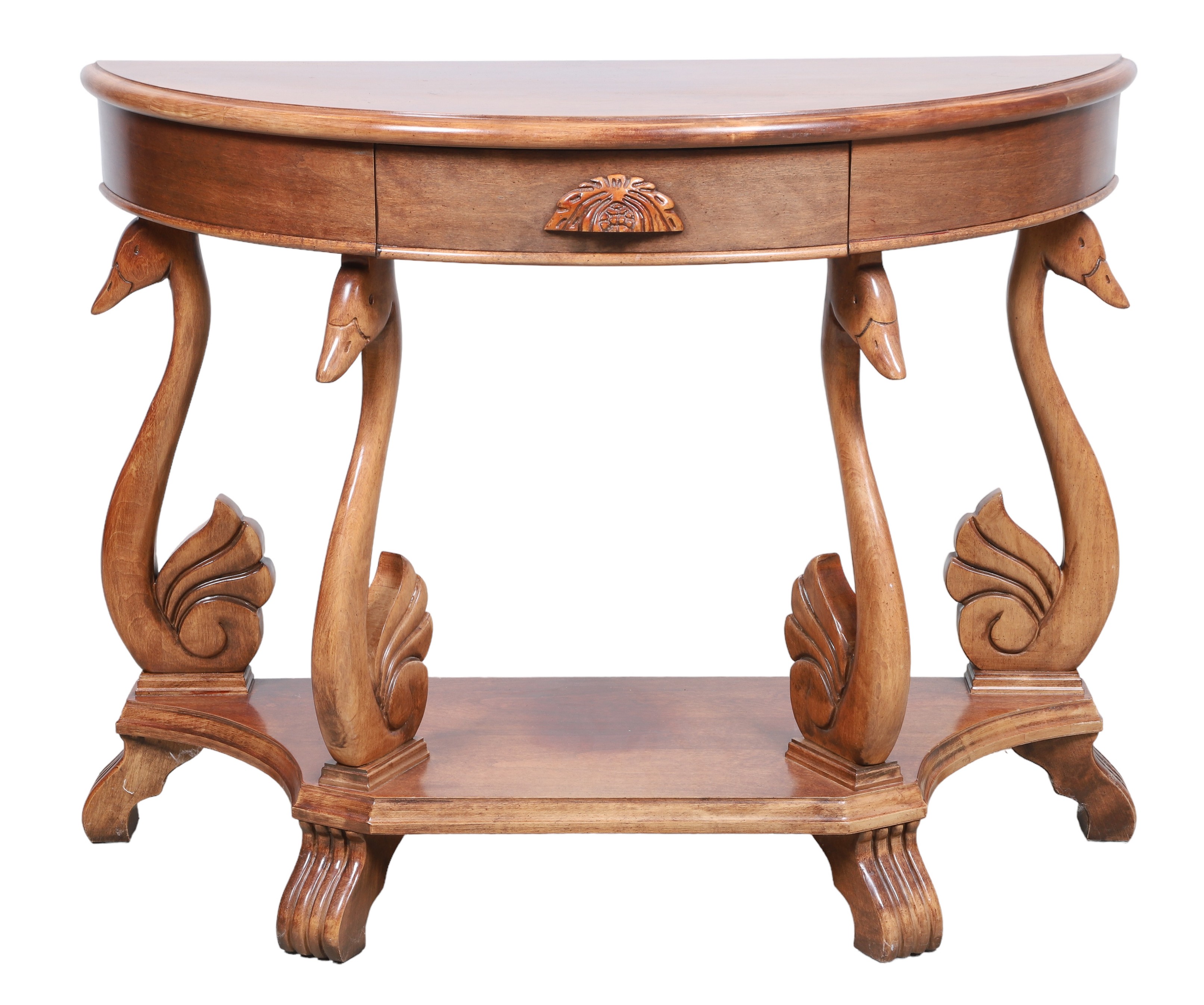 Victorian style walnut carved 2-tier