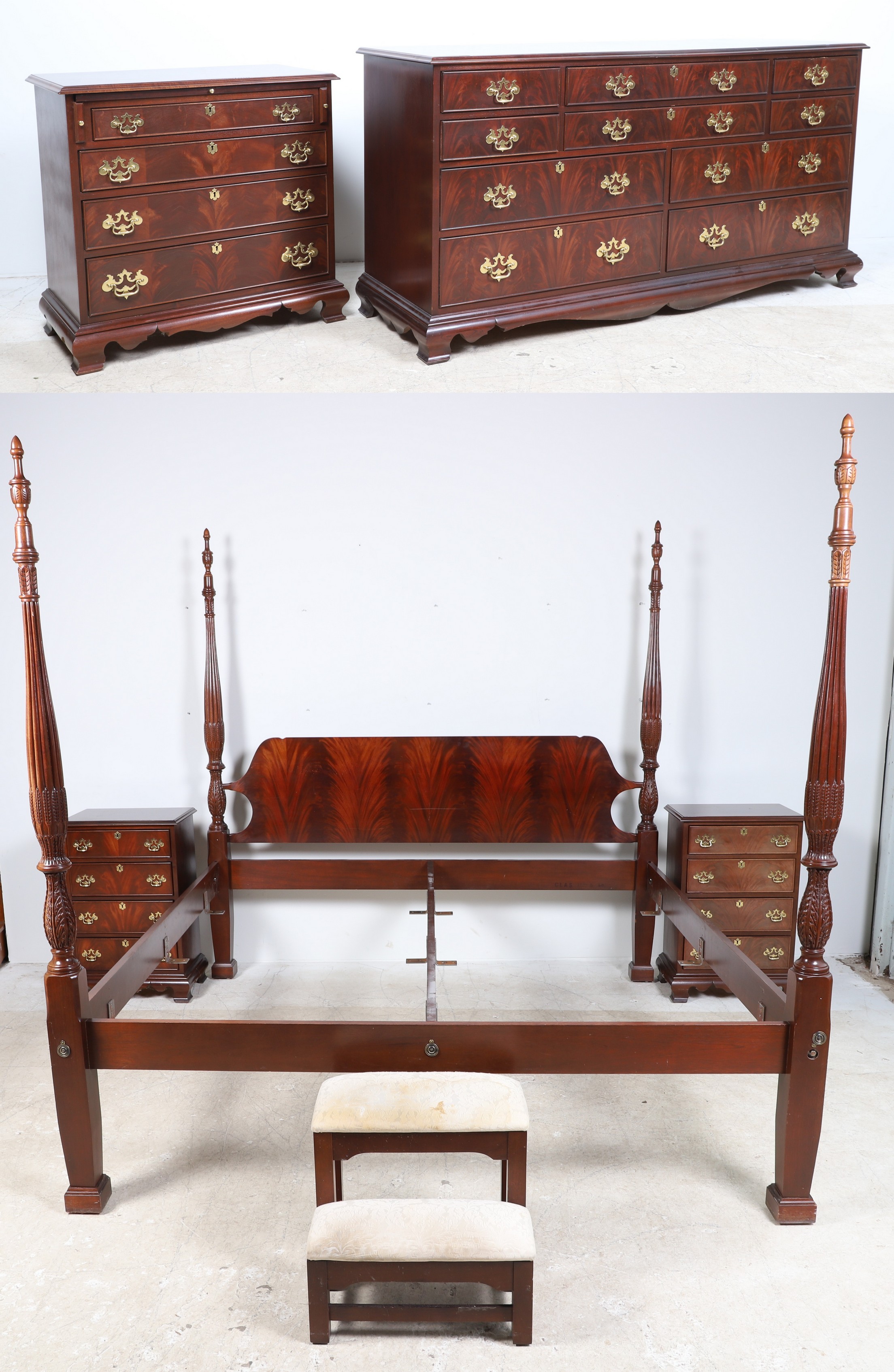 (6) pc Craftique mahogany bedroom set,