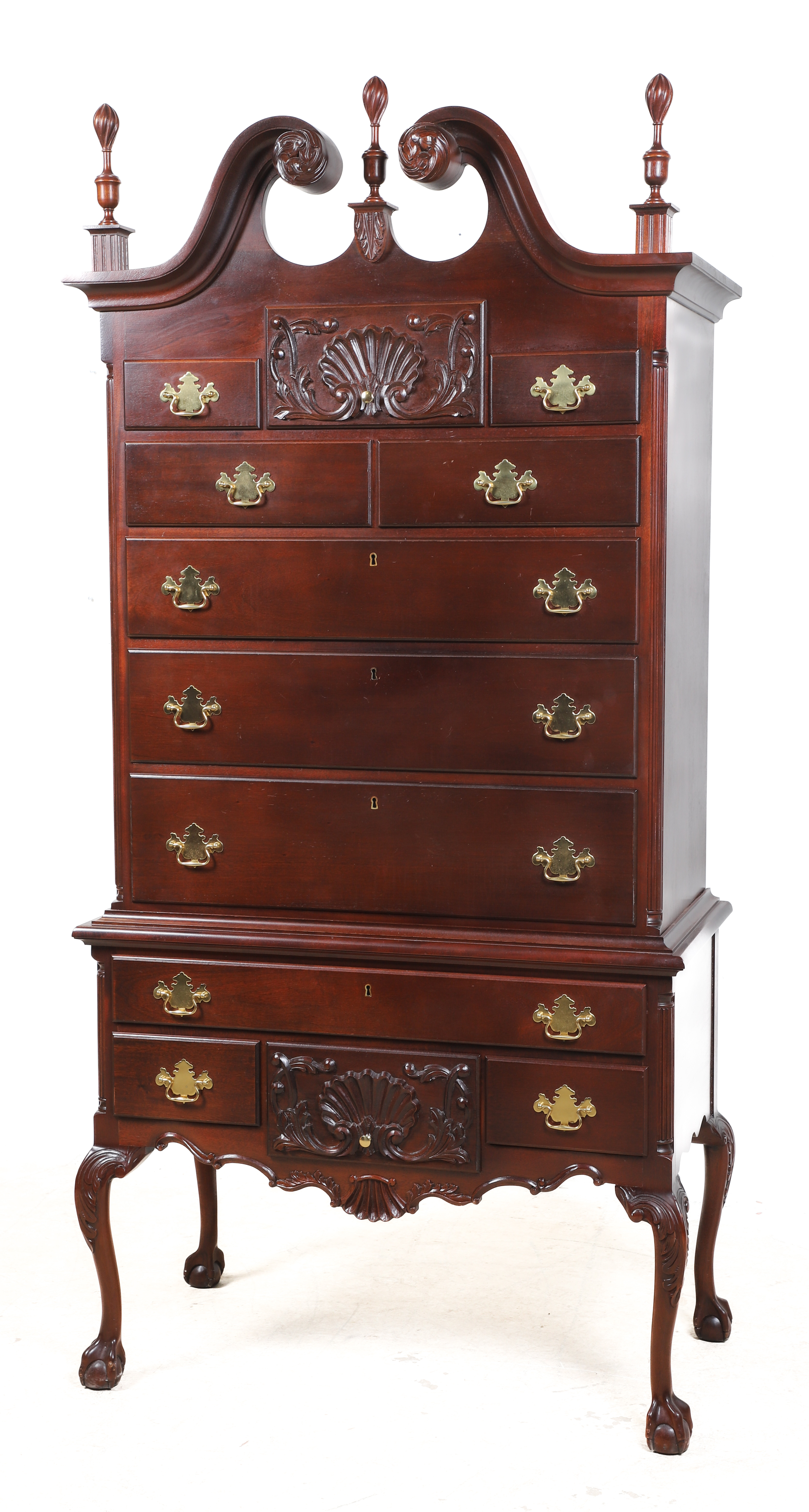Chippendale style mahogany 2-pc