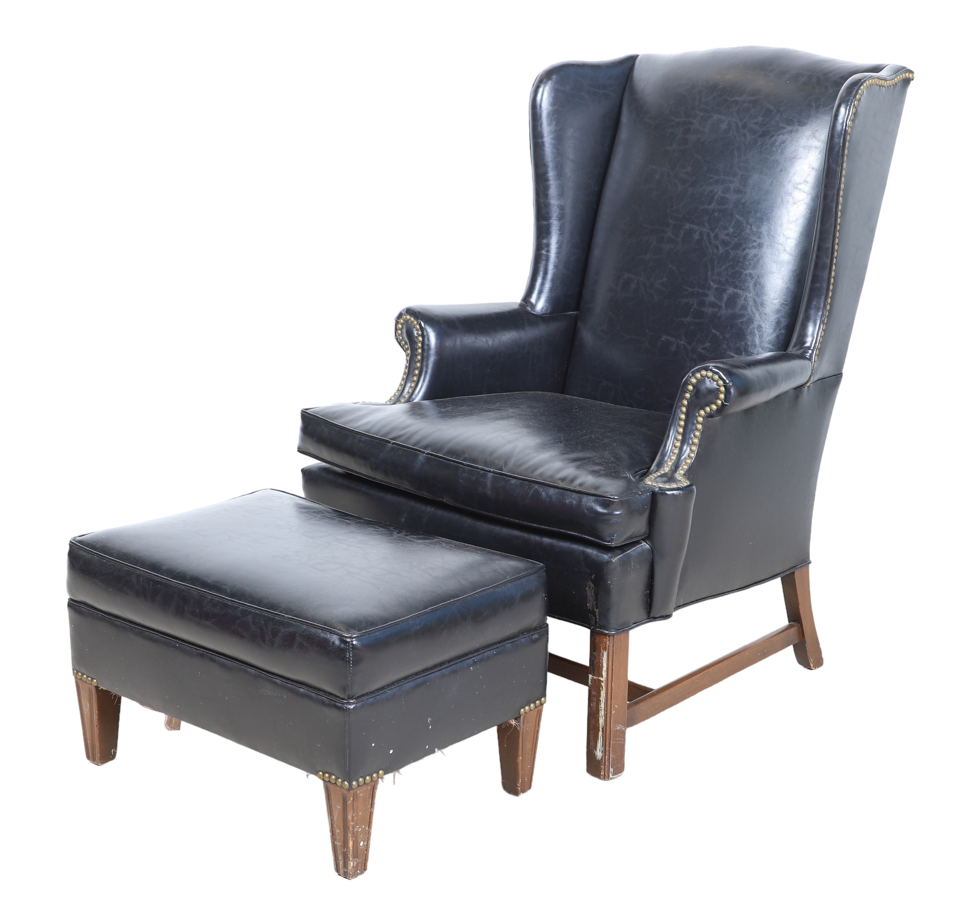 Chippendale style leather wing 2e1242