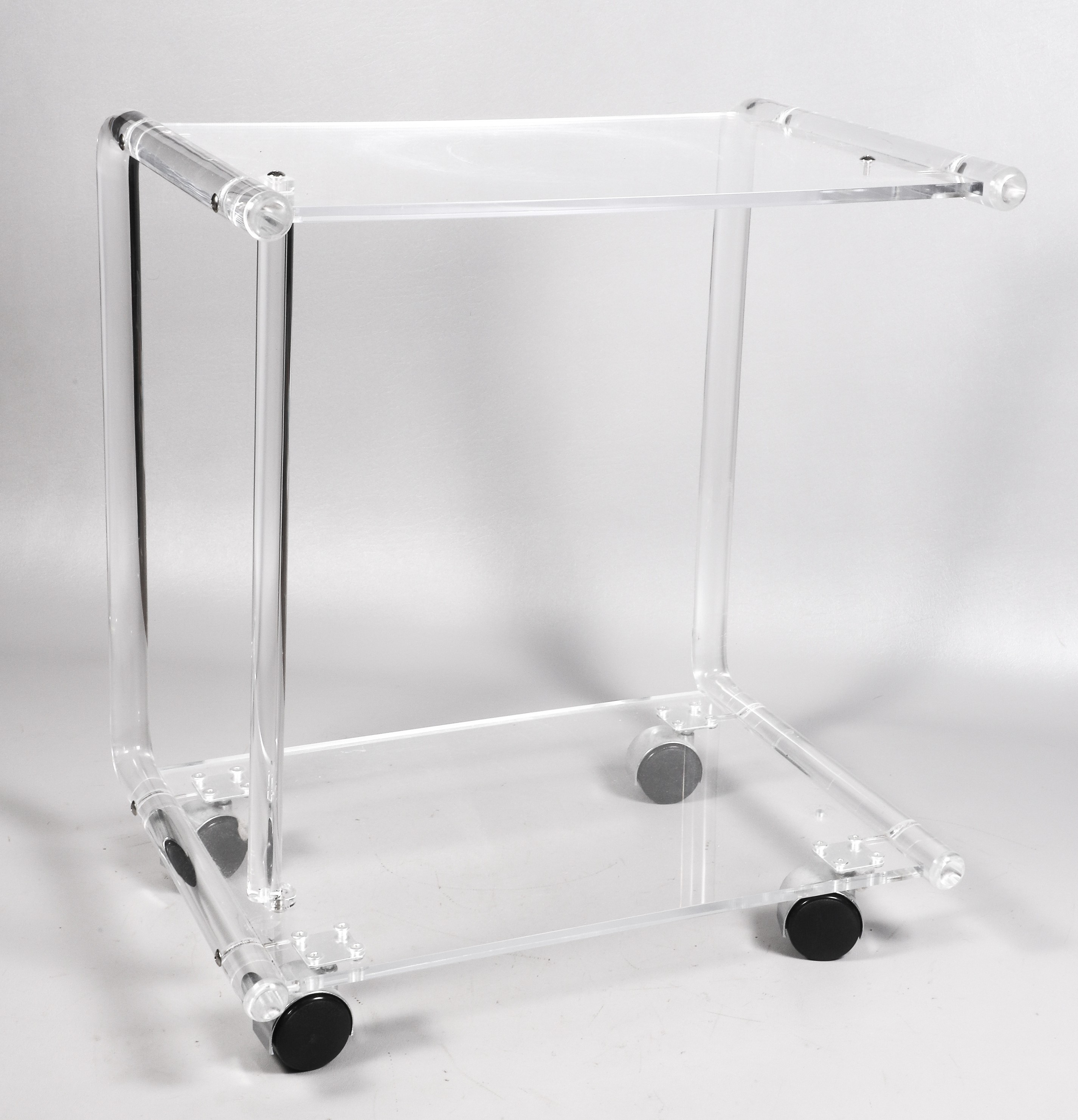 Modern Design lucite rolling 2-tier