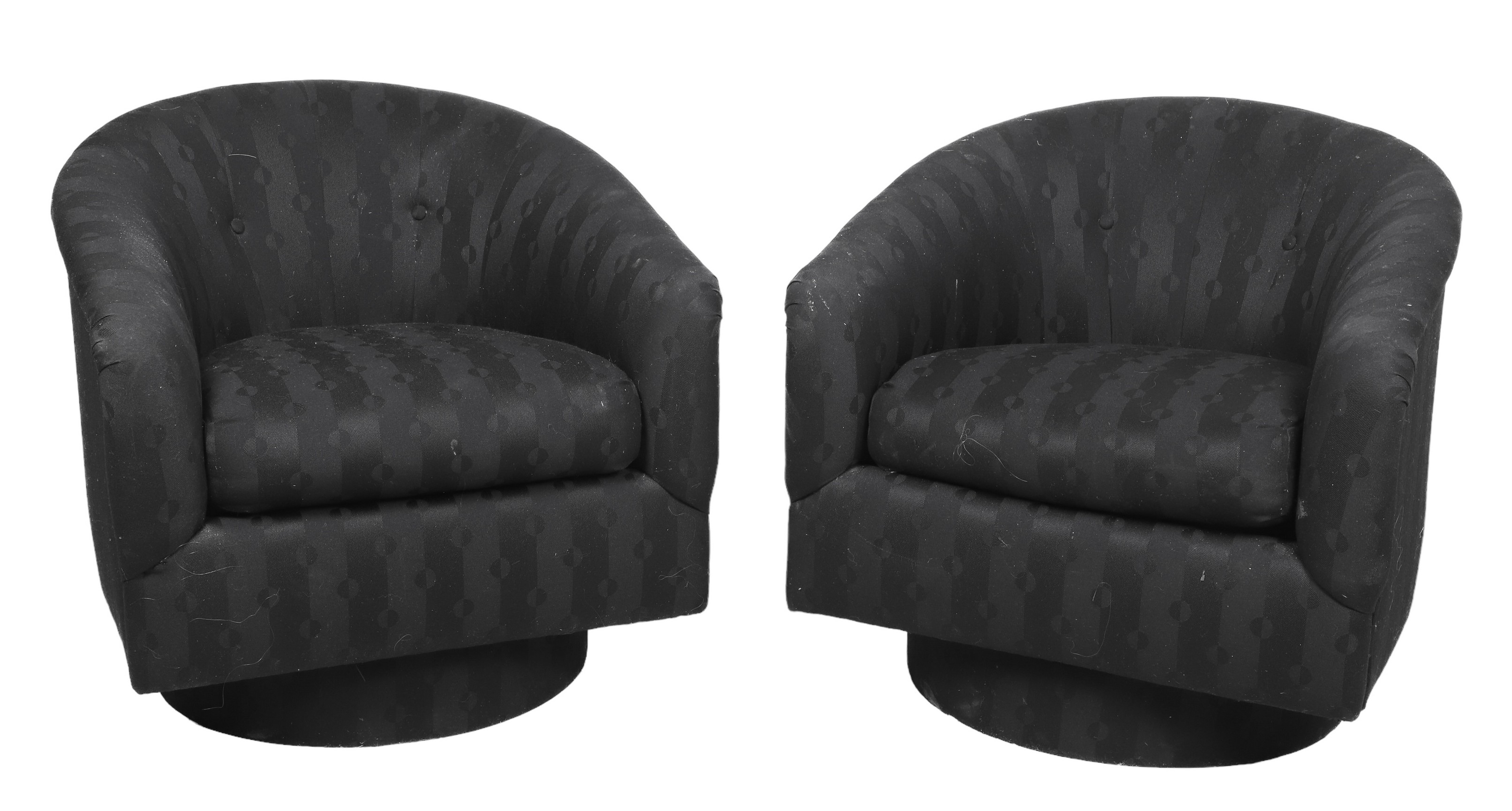 Pair Dunbar style upholstered swivel 2e126a