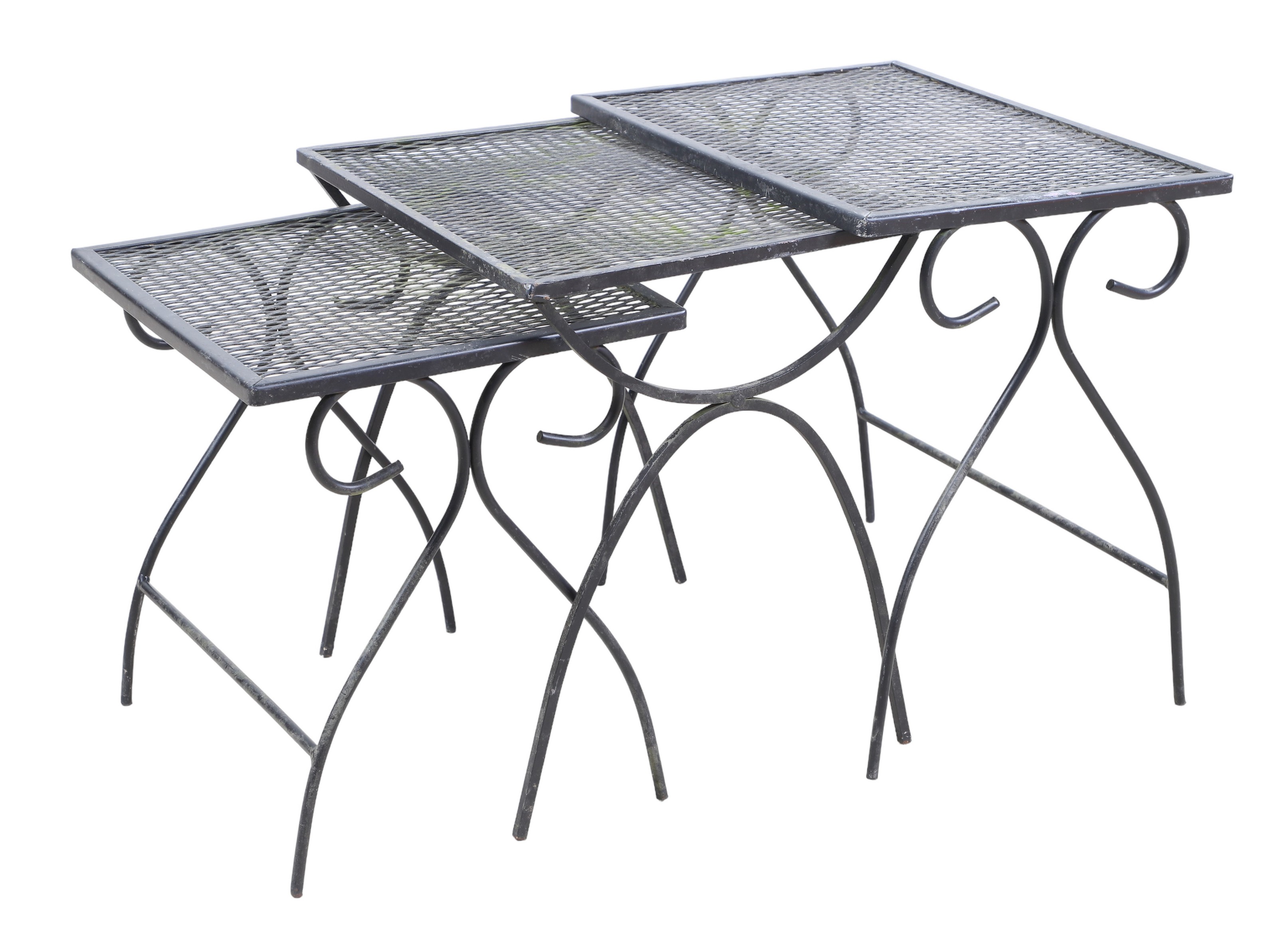 Set of Salterini ebonized nesting tables,