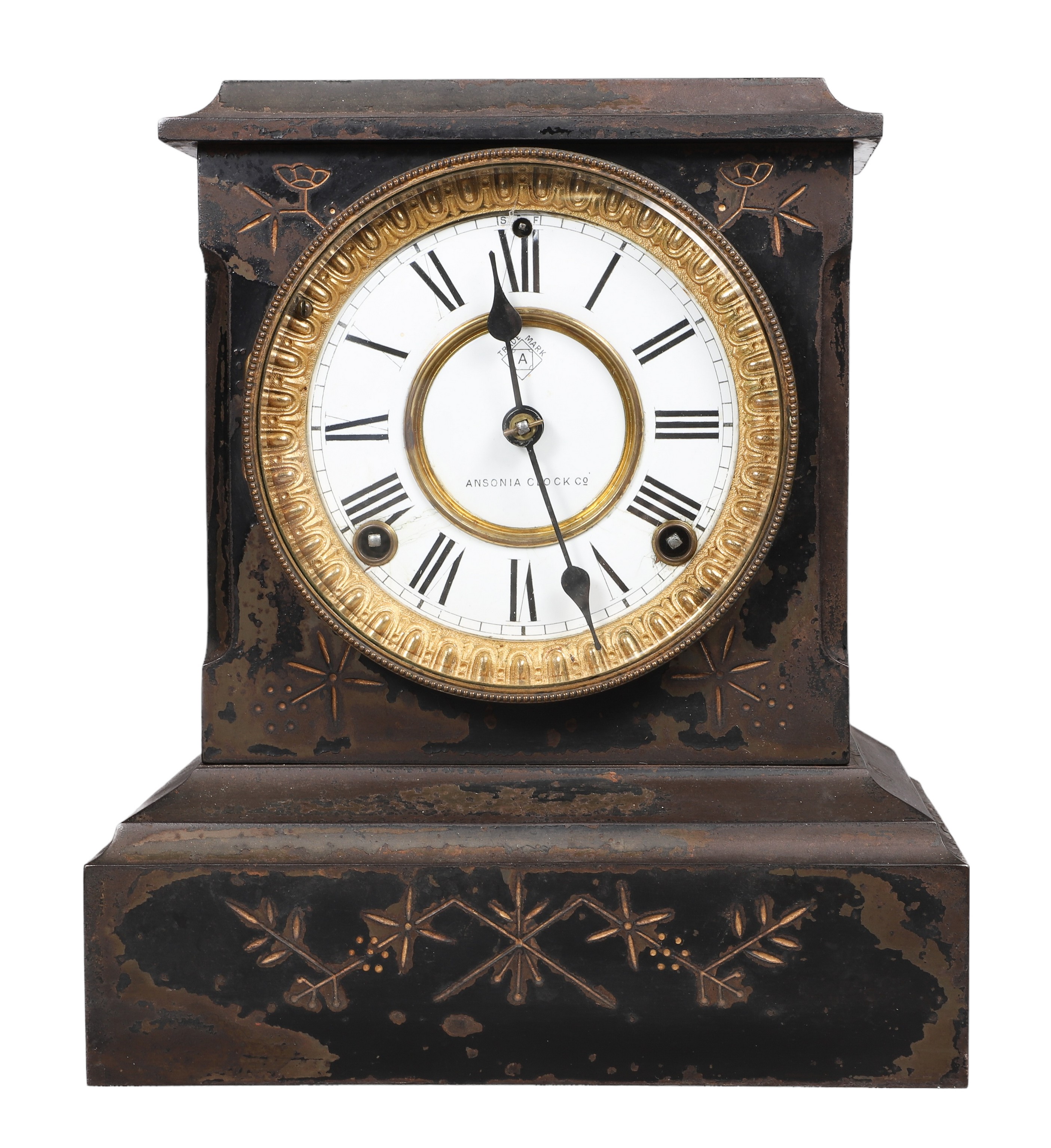 Ansonia enameled iron mantle clock  2e1280