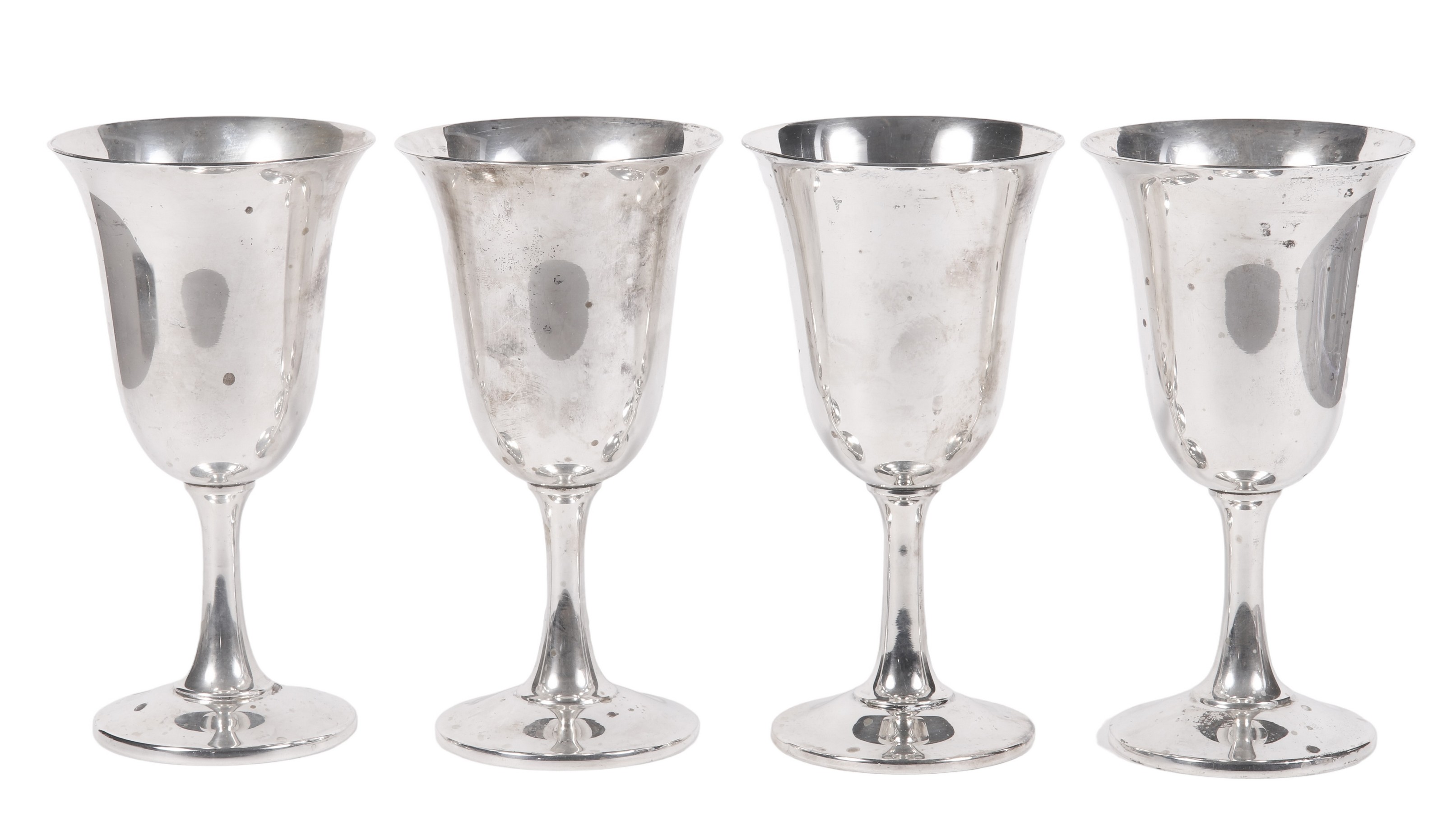 (4) Wallace sterling goblets, 6-3/4"