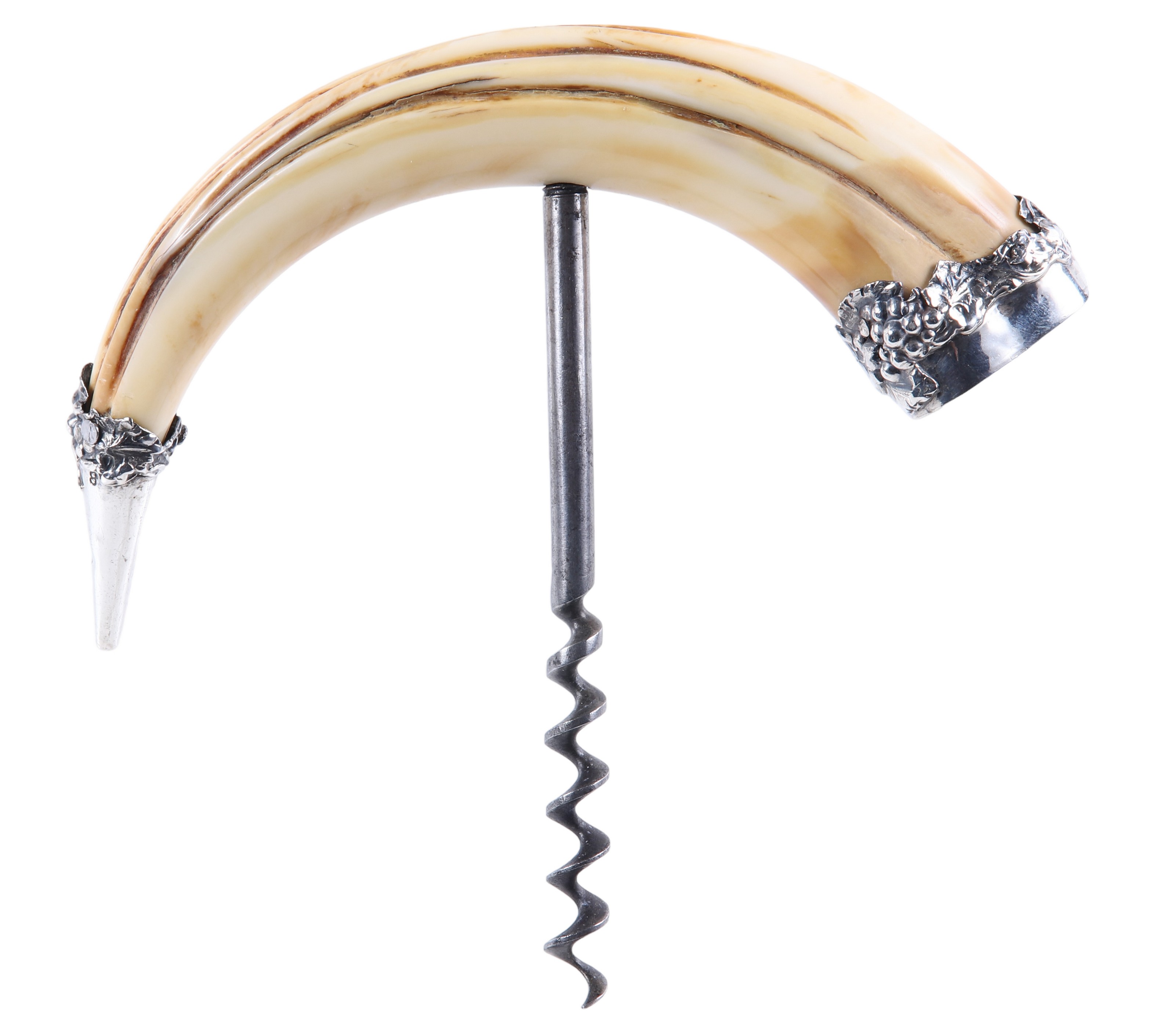 Wild Boar tusk corkscrew with sterling 2e1288