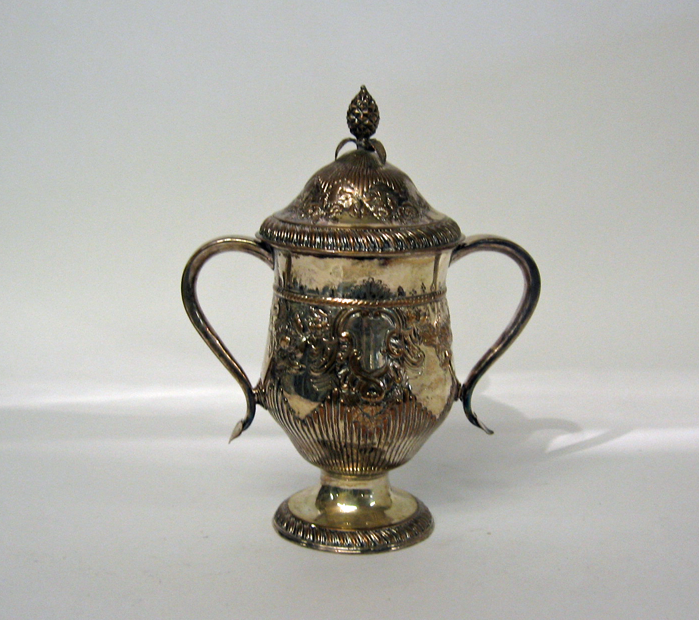 Sheffield plate two-handled covered