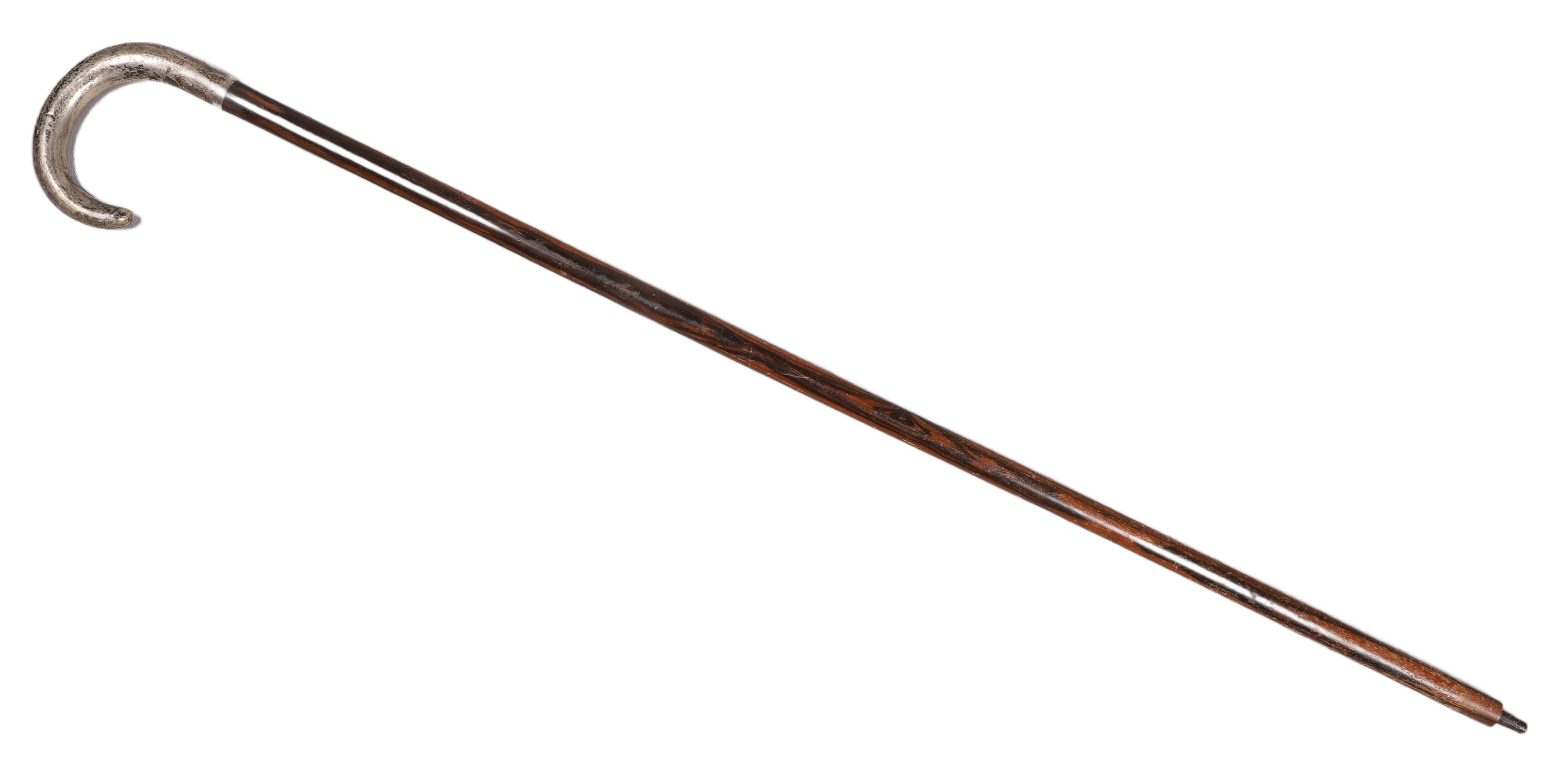 Sterling J-handle cane, engraved