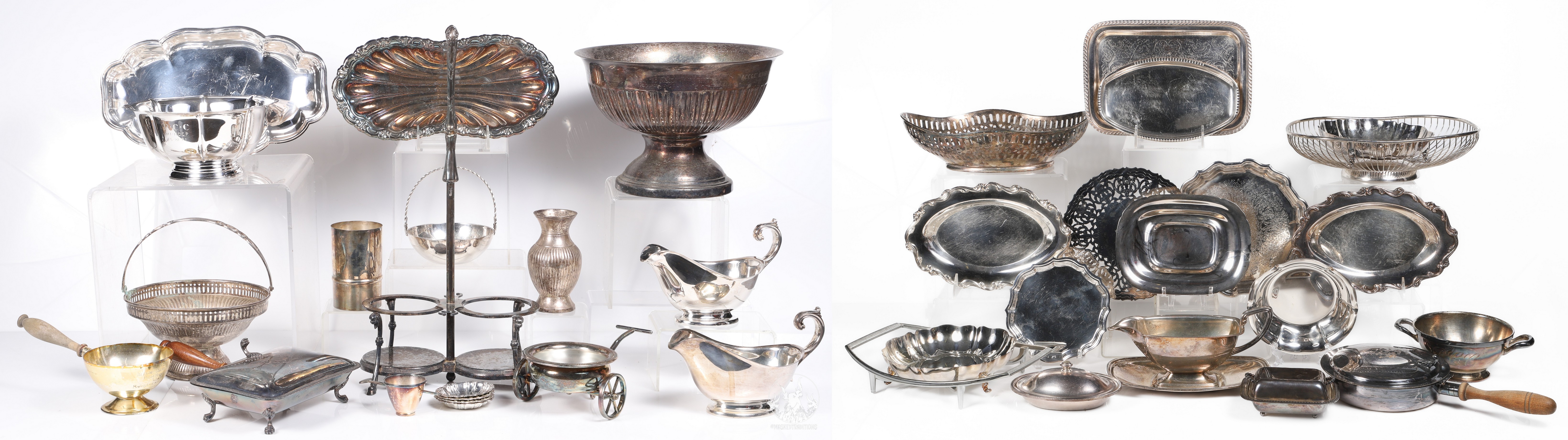 Large lot of silver plate, including