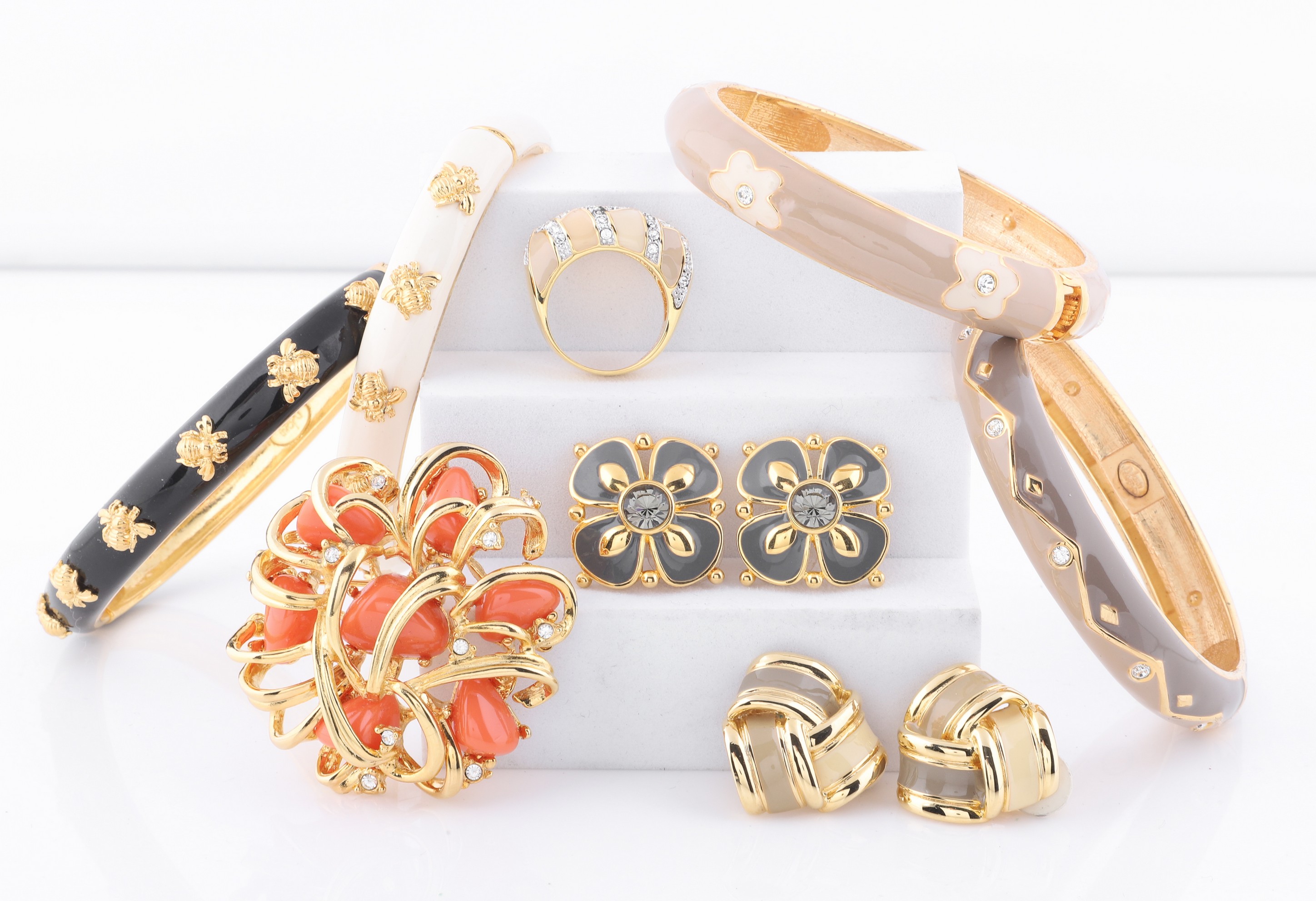 Joan Rivers bangles, brooch, earrings