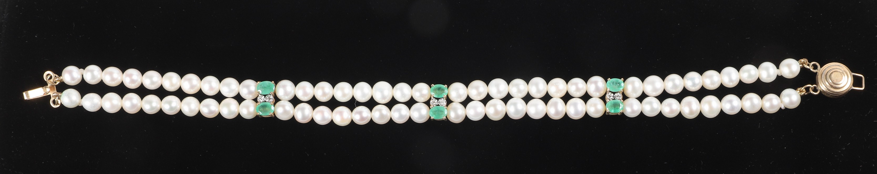 14K Pearl double strand bracelet,