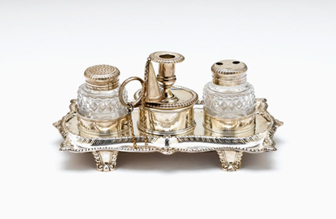 George III sterling silver and cut glass