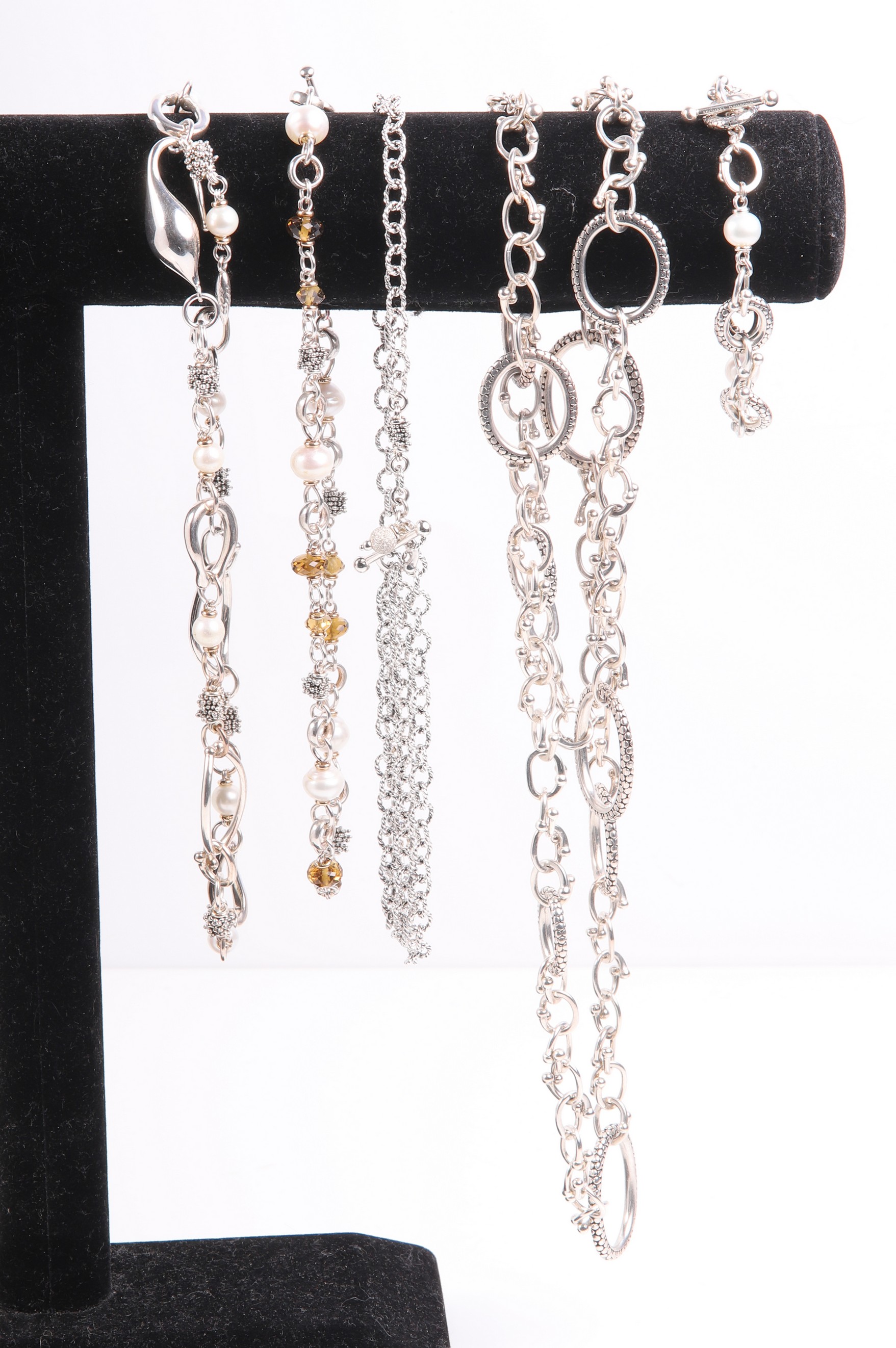 (5) Michael Dawkins sterling necklaces
