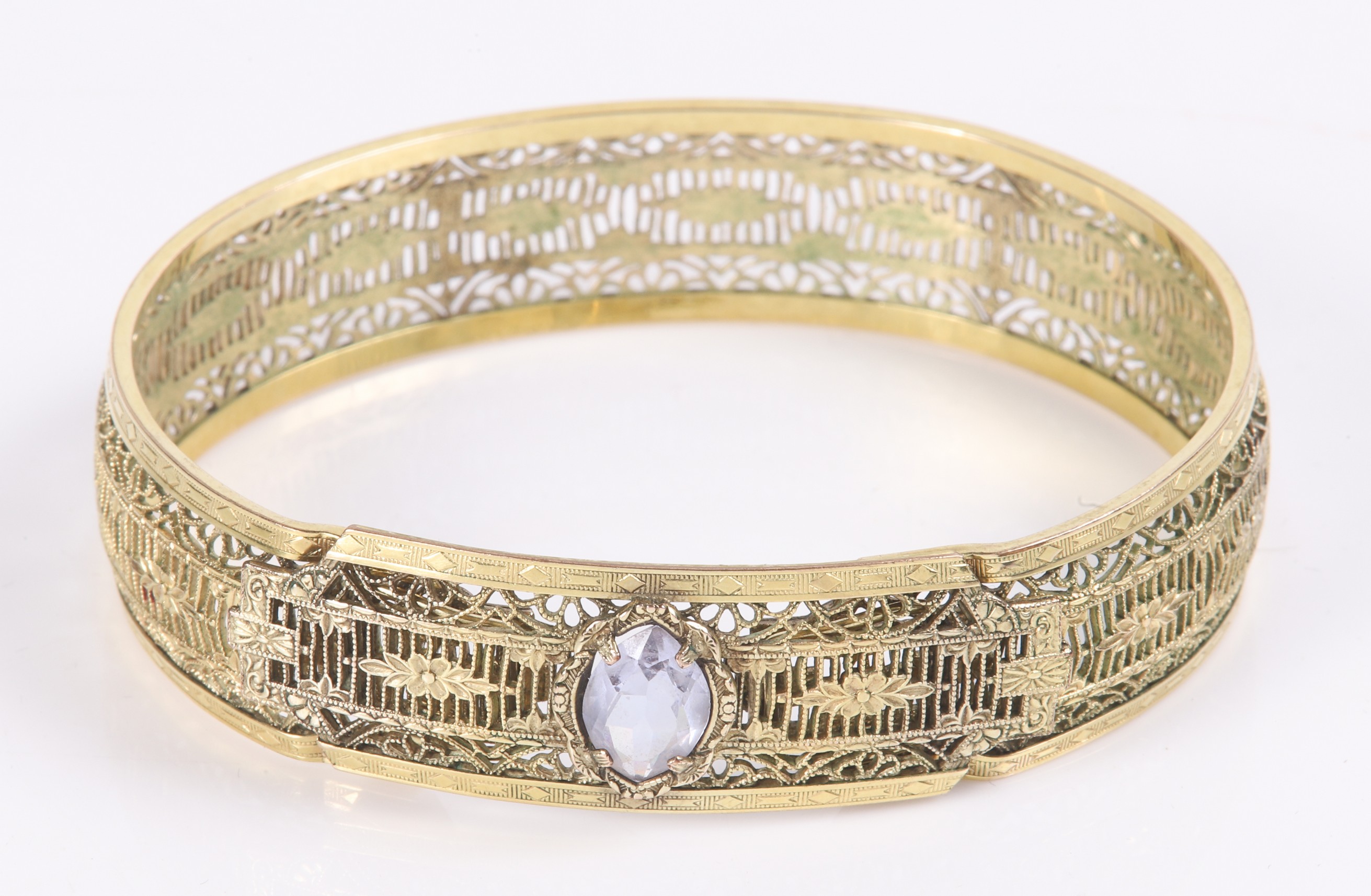 JH Peckham Art Deco gilt filigree