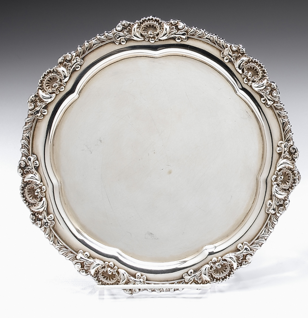 Victorian Sterling silver salver 49b82