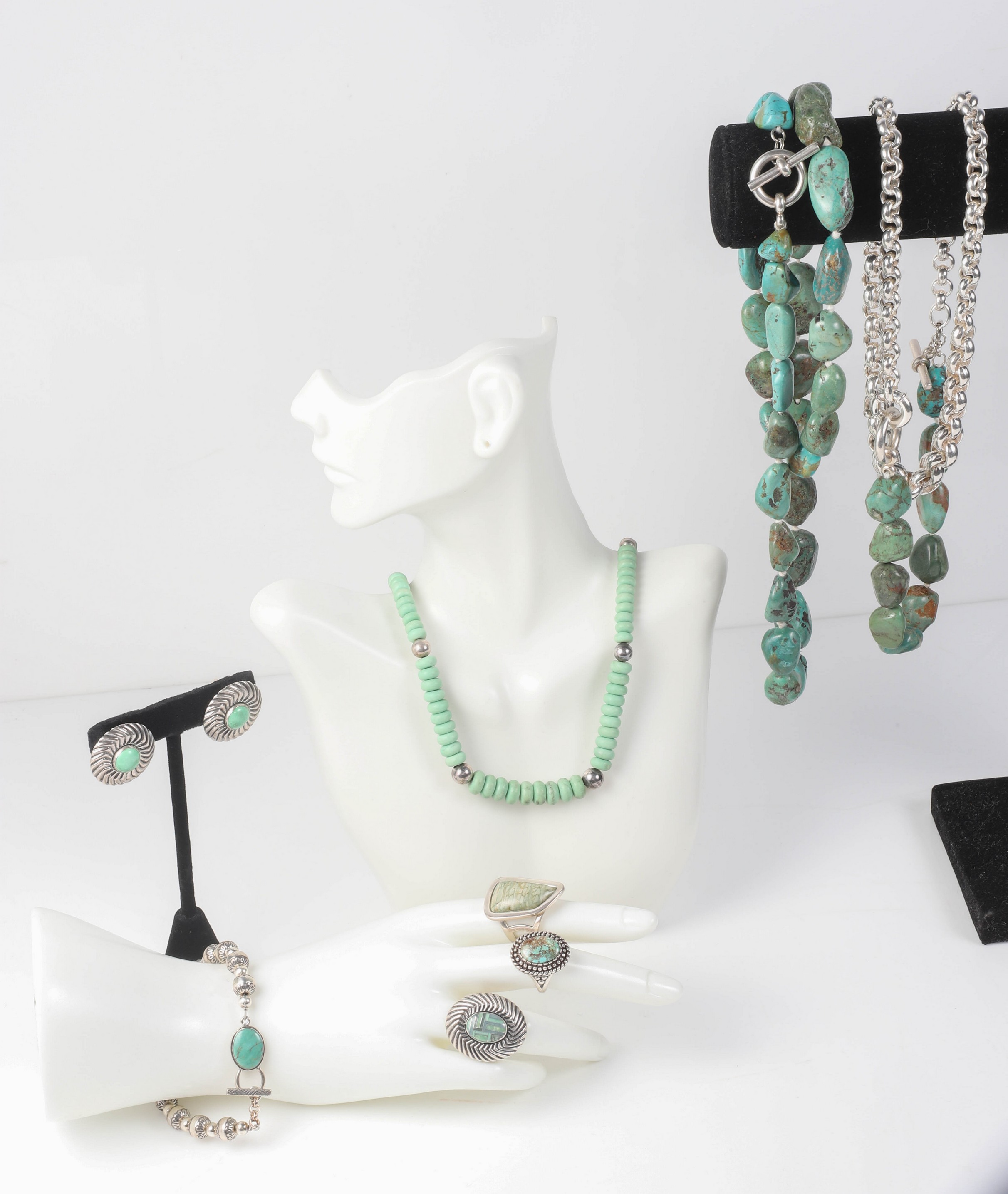 Sterling and turquoise jewelry