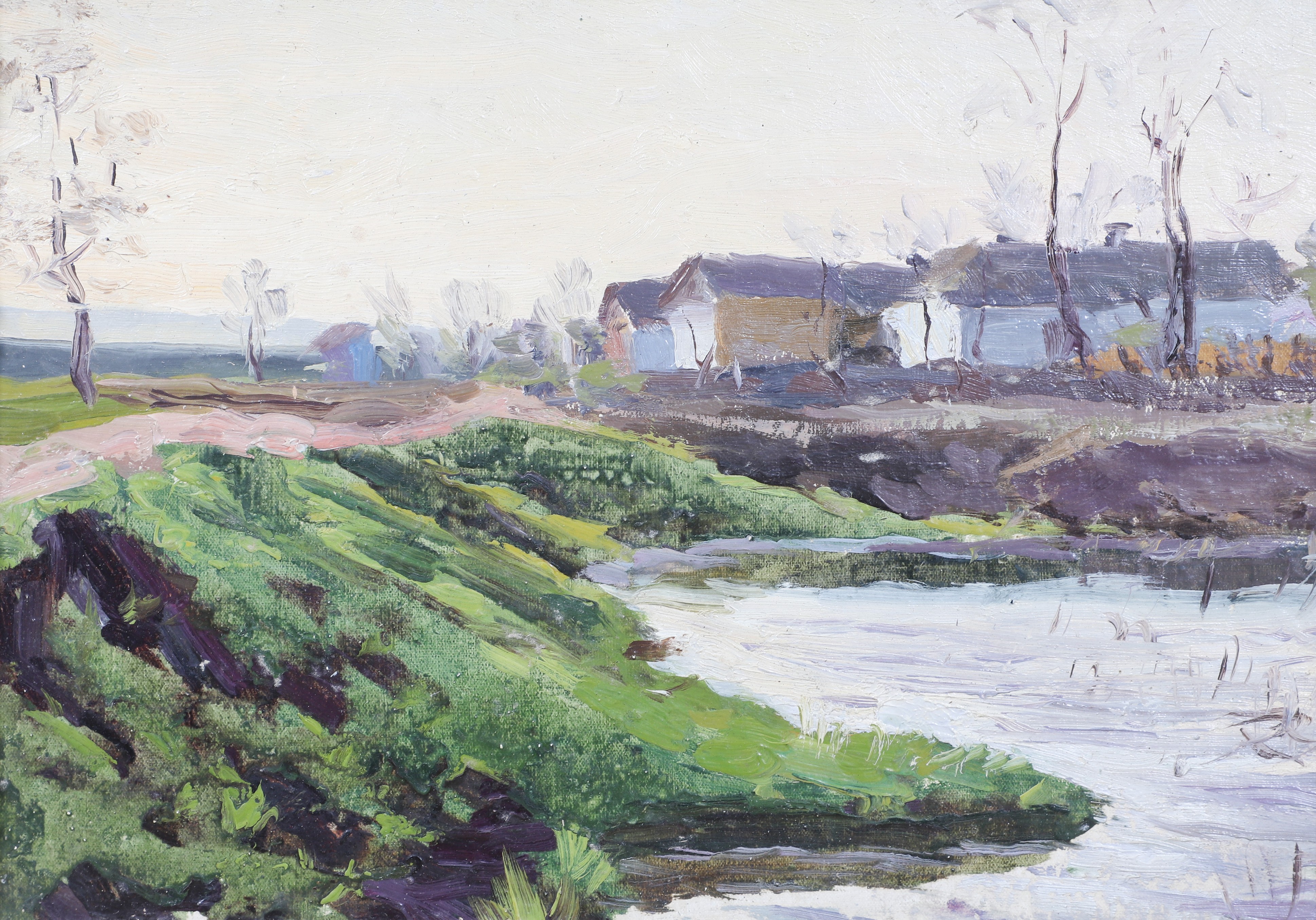 Rural Landscape Painting, oil on