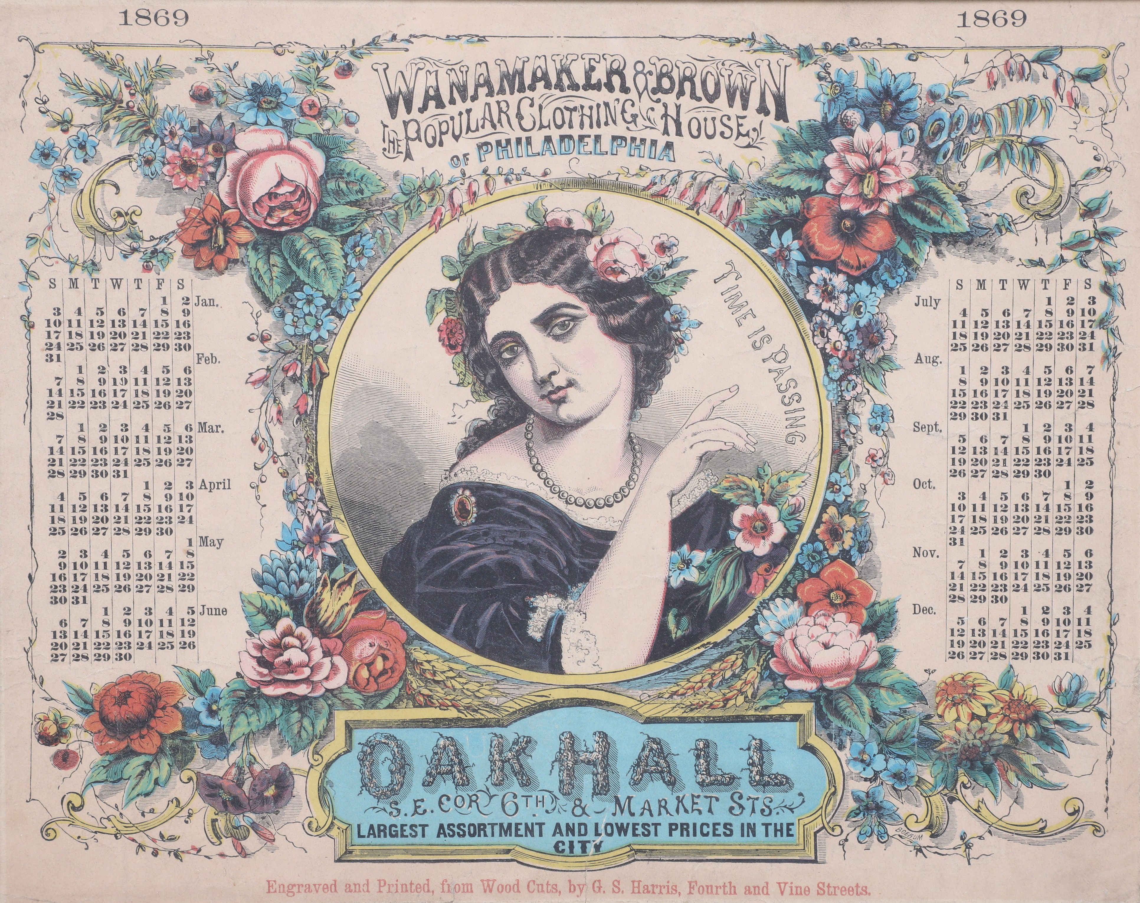 1869 Philadelphia Advertising Calendar  2e138b
