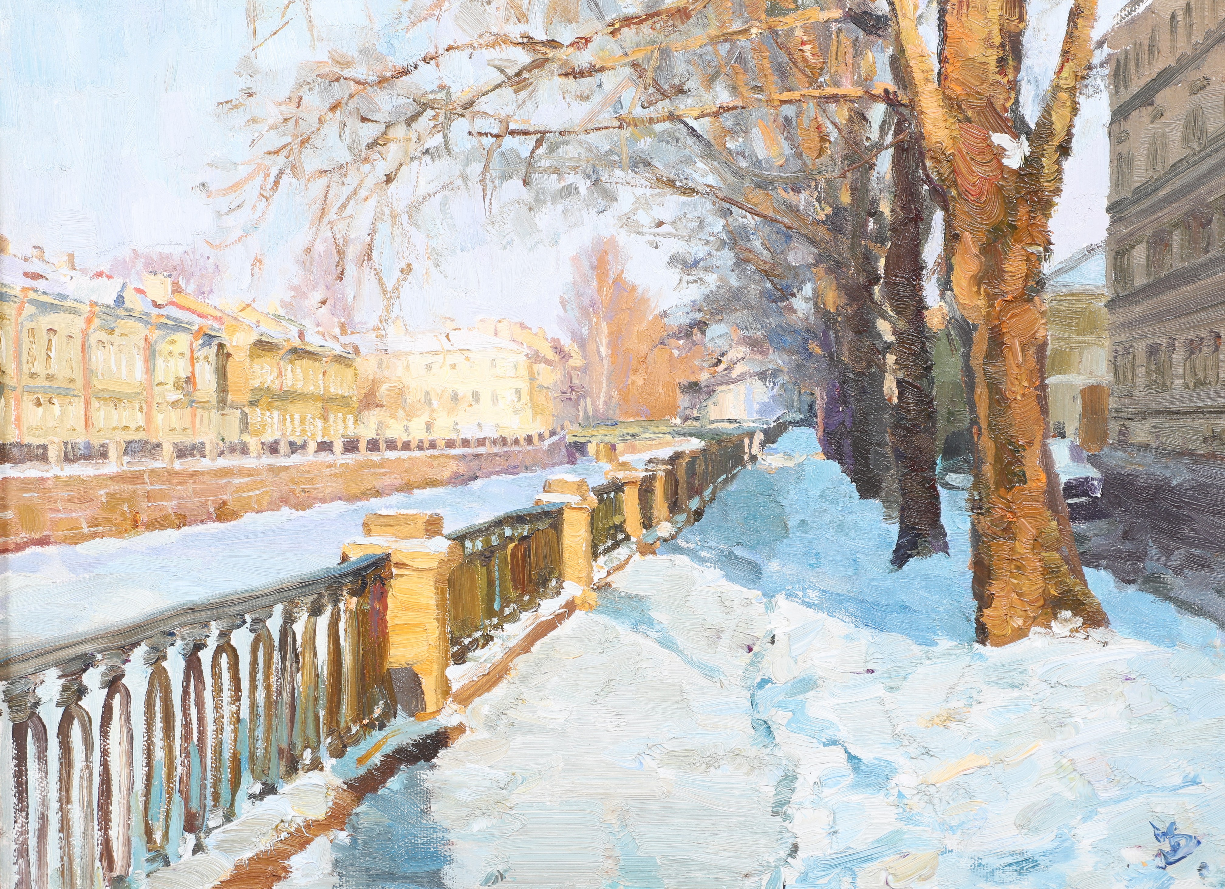 Russian Impressionist Winter Landscape,