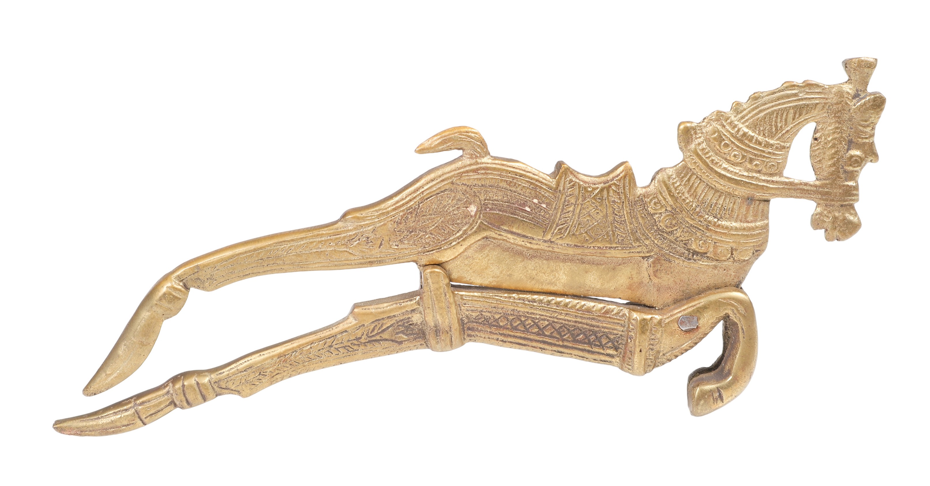 Figural brass horse cigar cutter,