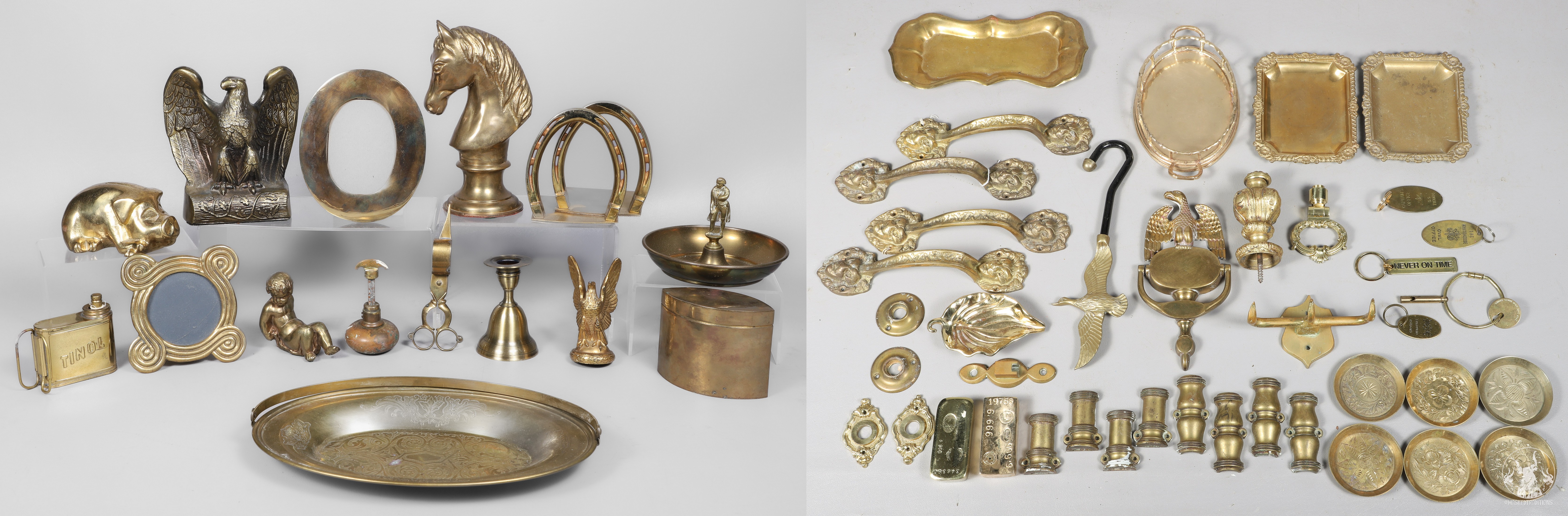 Brass hardware, decorative items to