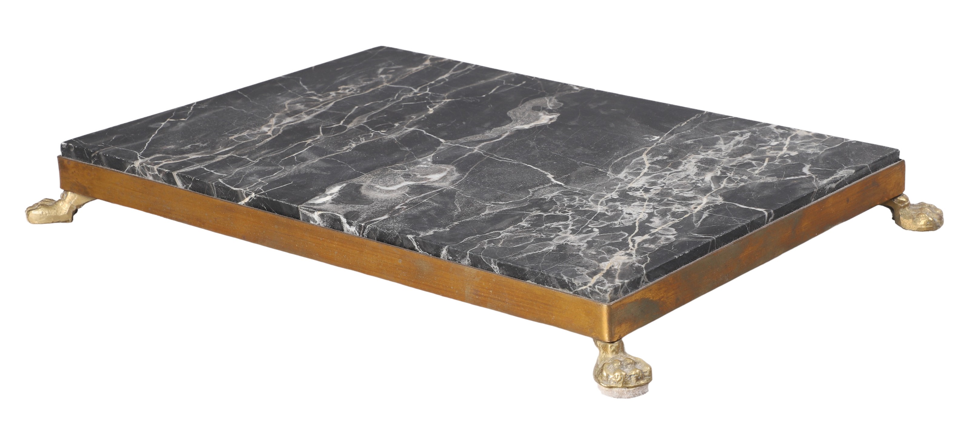 Marble & Bronze plateau, gray marble