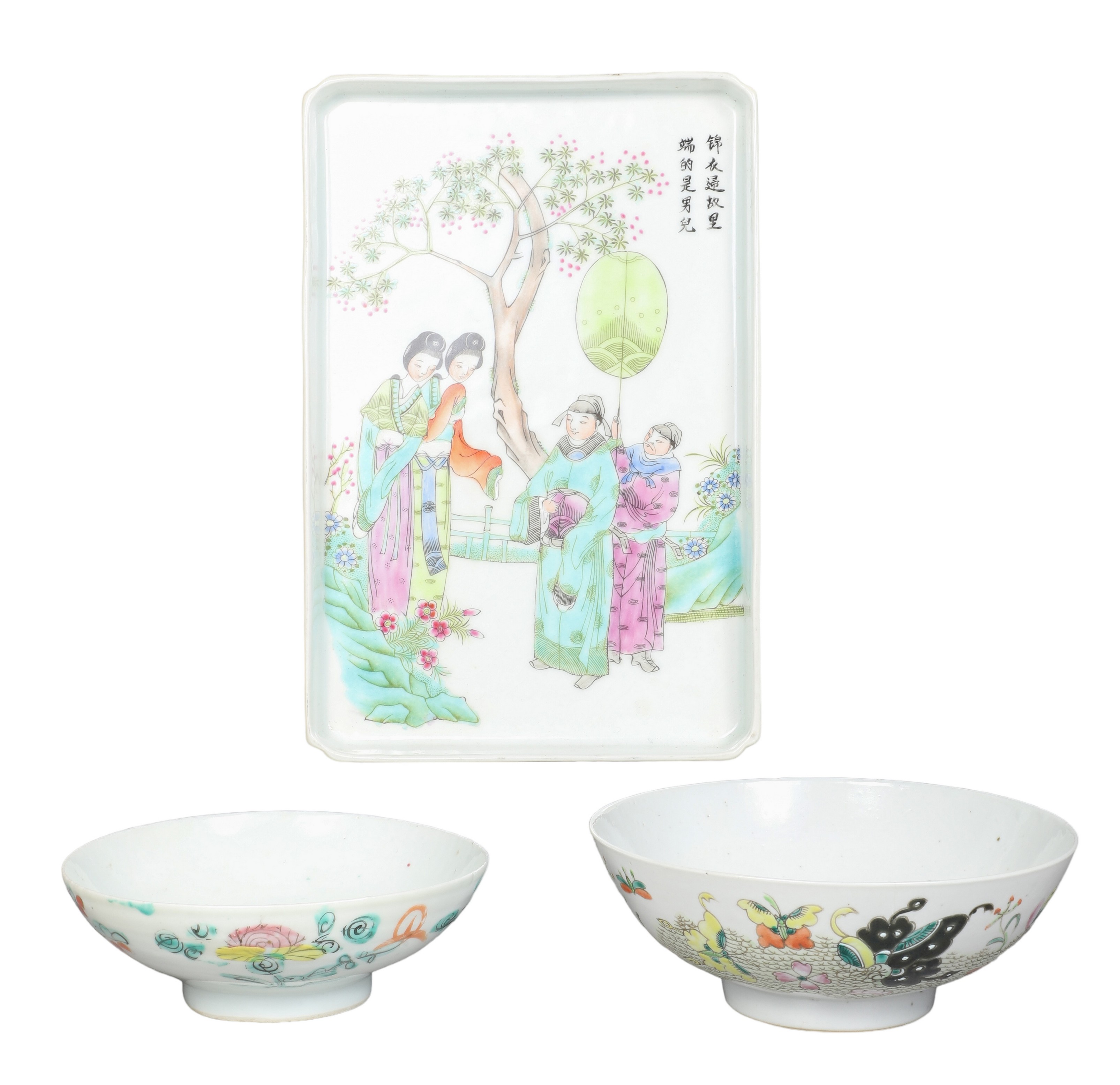 (3) Pcs Chinese porcelain, including
