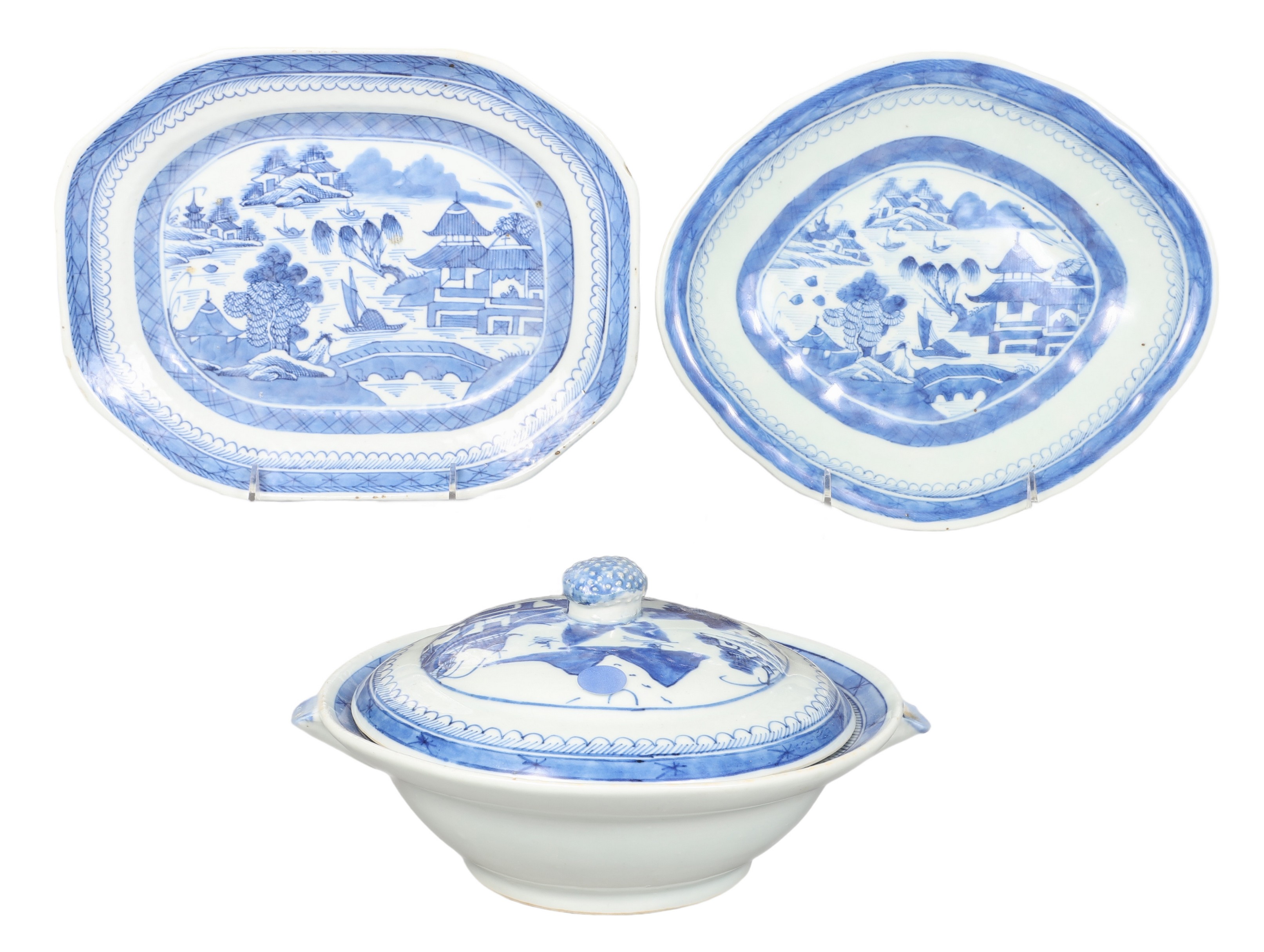  3 Pcs Chinese Canton porcelain  2e1449