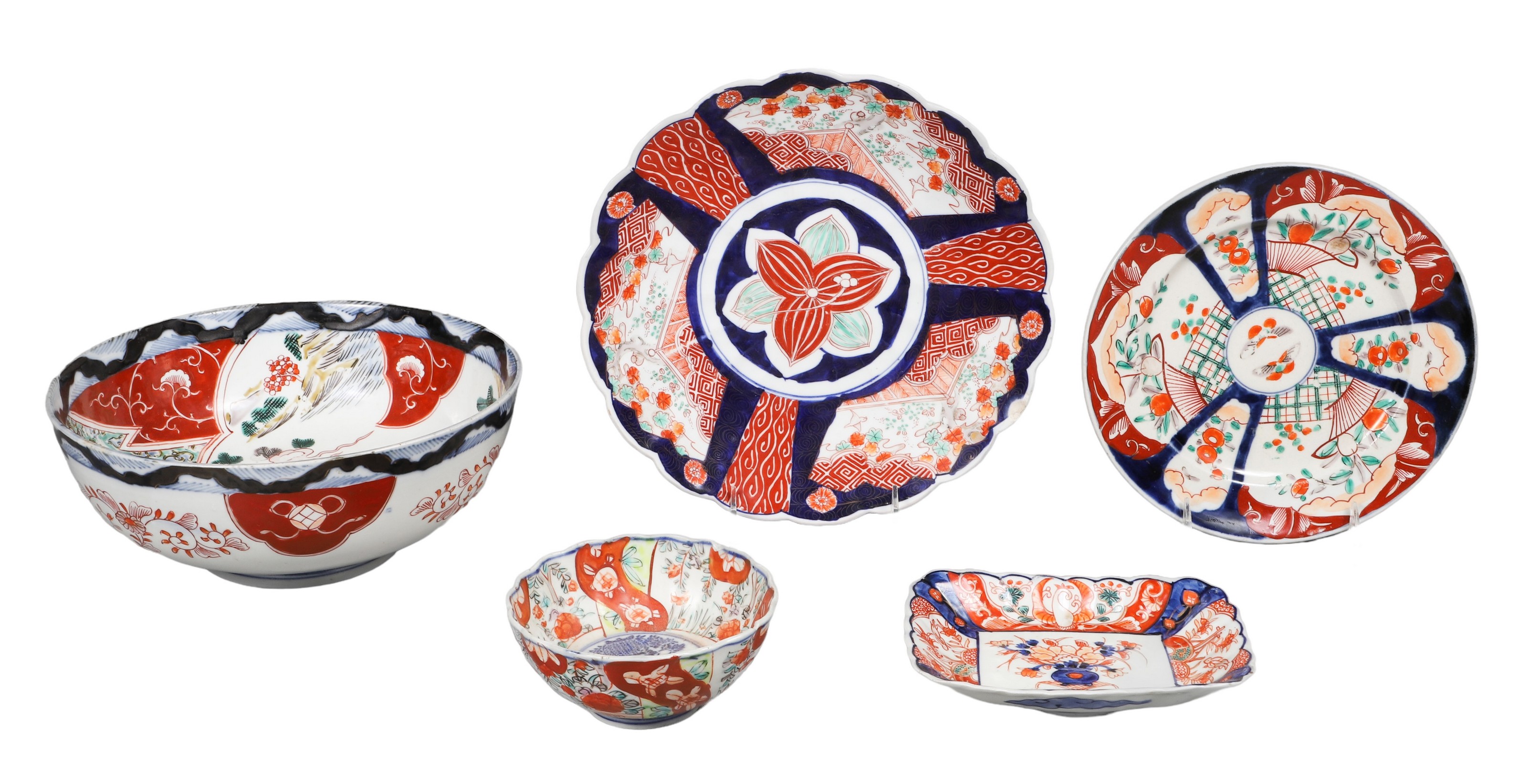 (5) Pcs Japanese Imari porcelain,