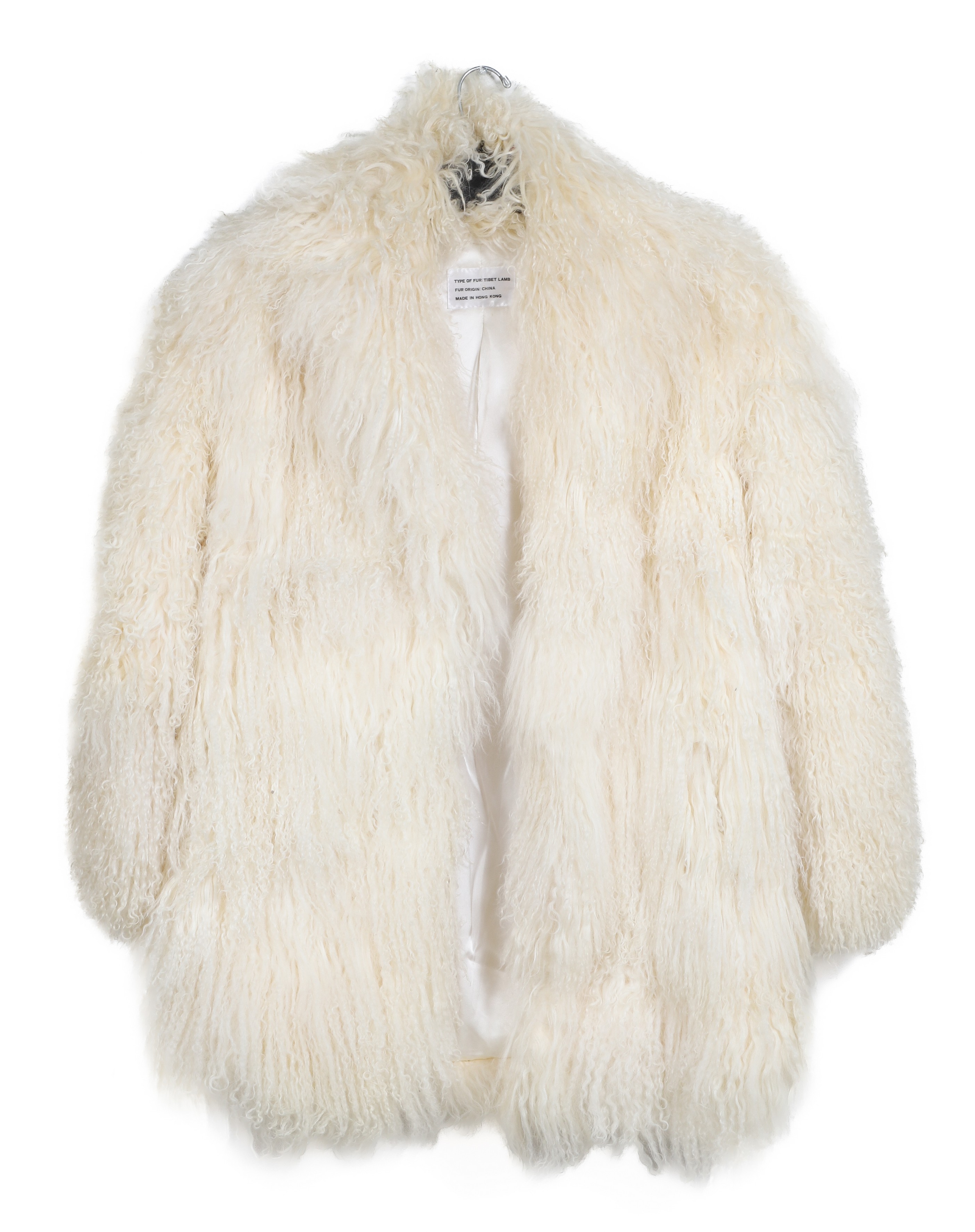 Cream Tibetan lamb shag coat overturned 2e146f