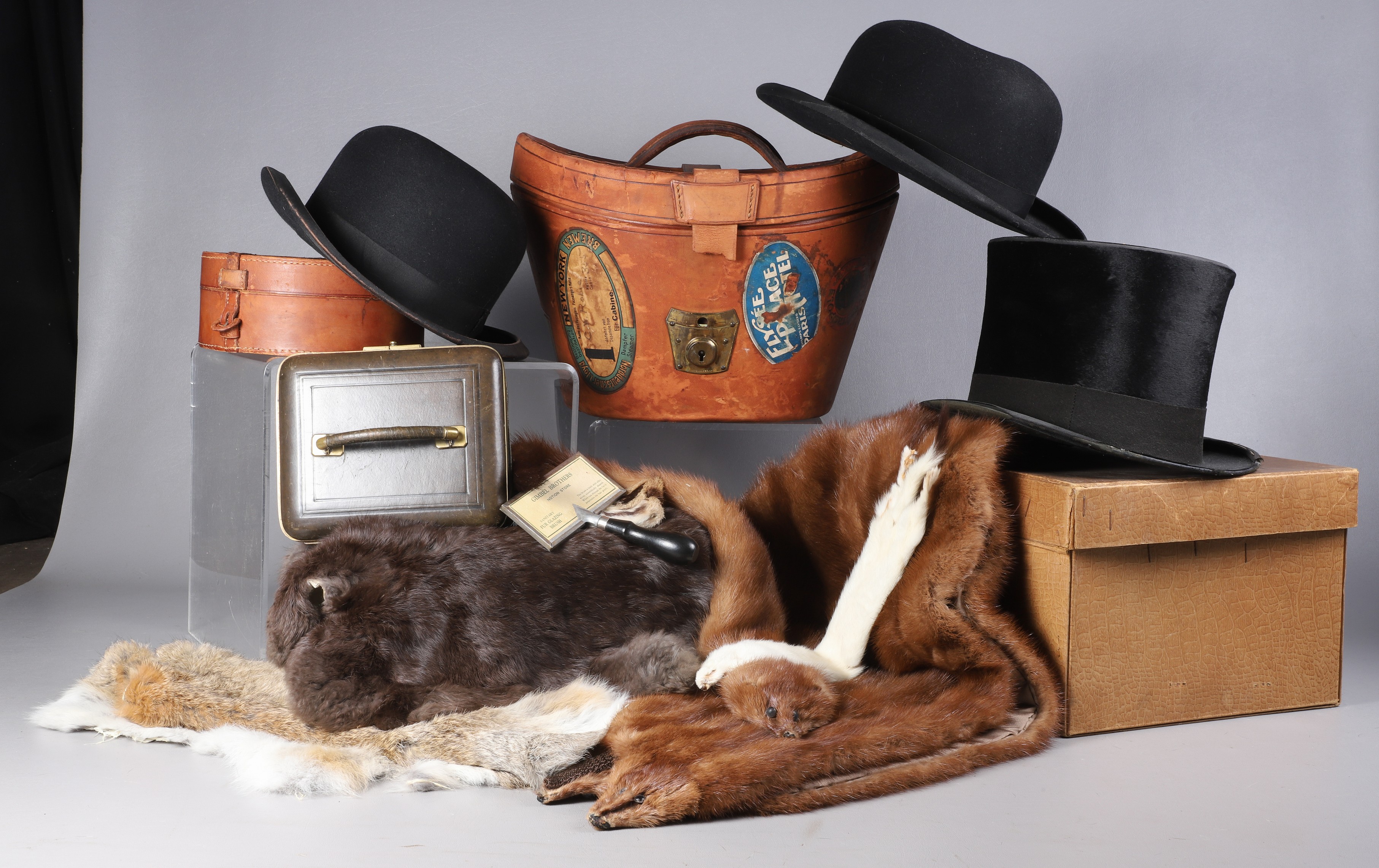 Top Hats, Hat Box, Bowlers, Etc. to